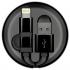 Interstep USB/Lightning+MicroUSB,рулетка,плоский 0,9m,черн Кабель для сотового телефона инструкция, поддержка, форум, описание, мануал