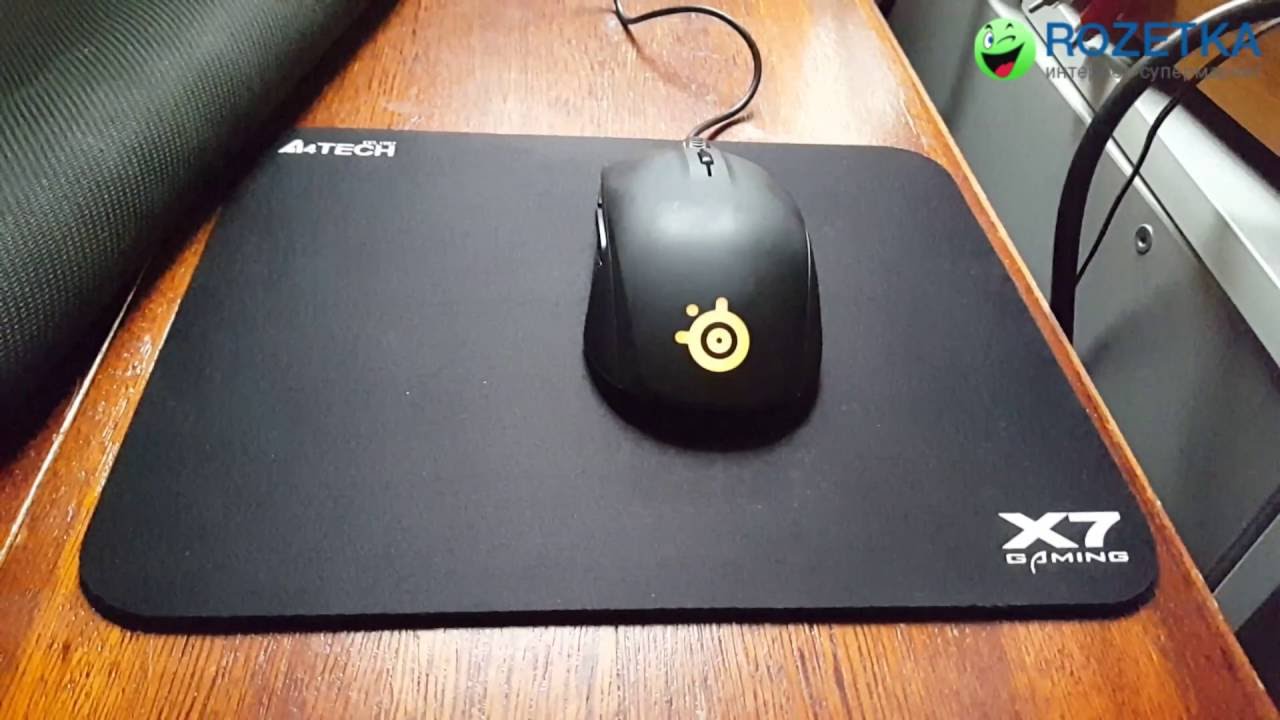 Распаковка steelseries rival 100 black + a4 tech x7-200 mp gaming mouse pad black