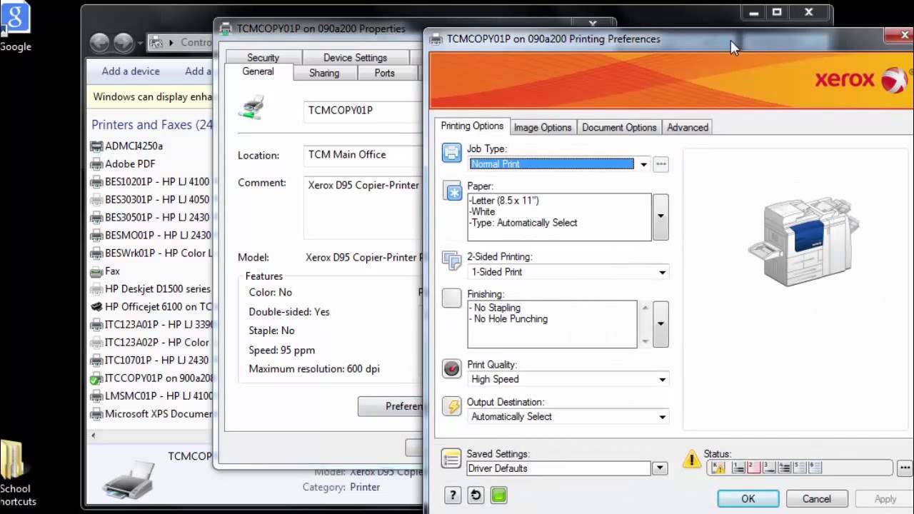 Видео превью: Xerox D95 Print Setup