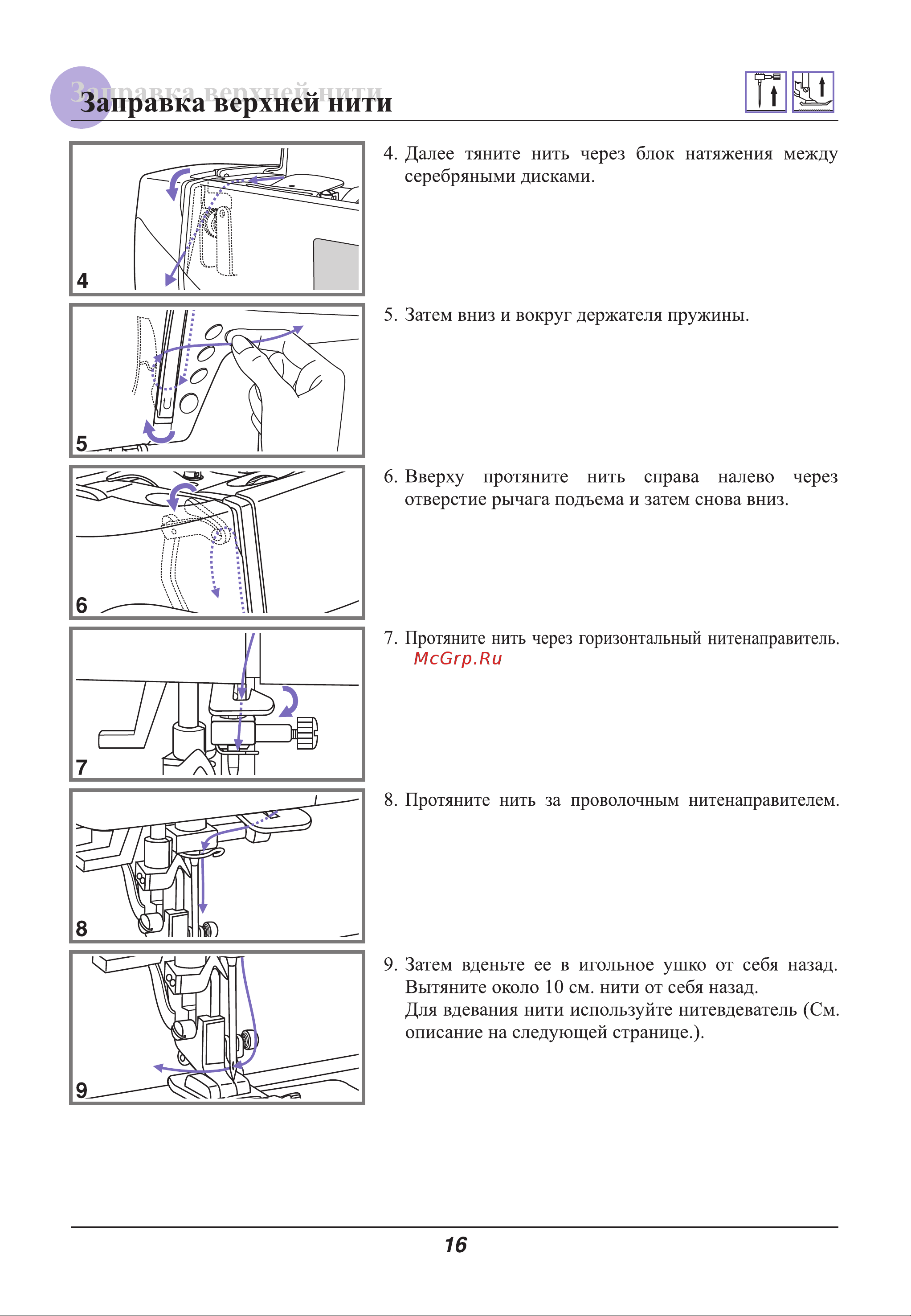 Astralux 9800 / 9810 [21/79] Заправка верхней нити