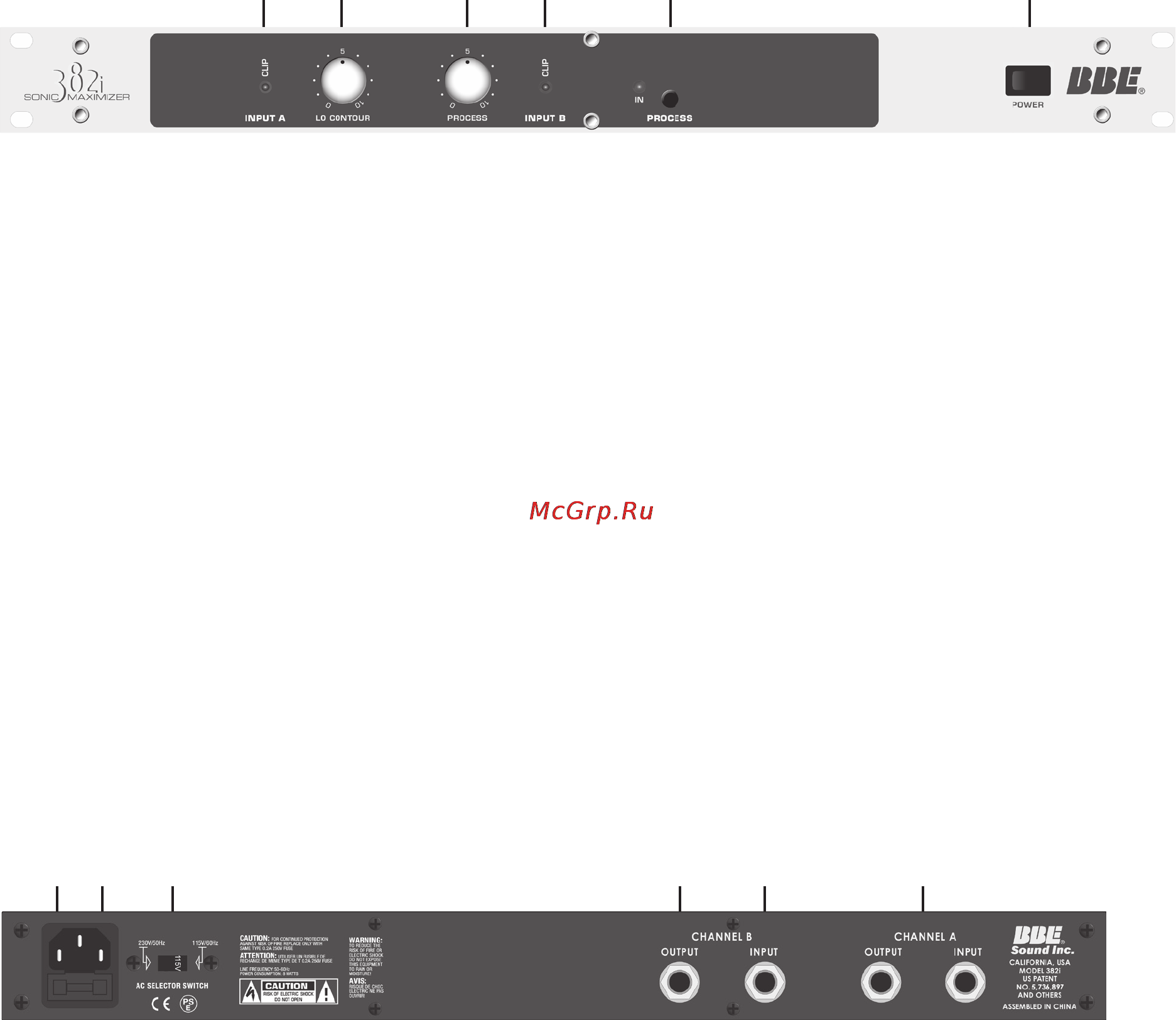 BBE 382i Sonic Maximizer [5/12] Front panel controls