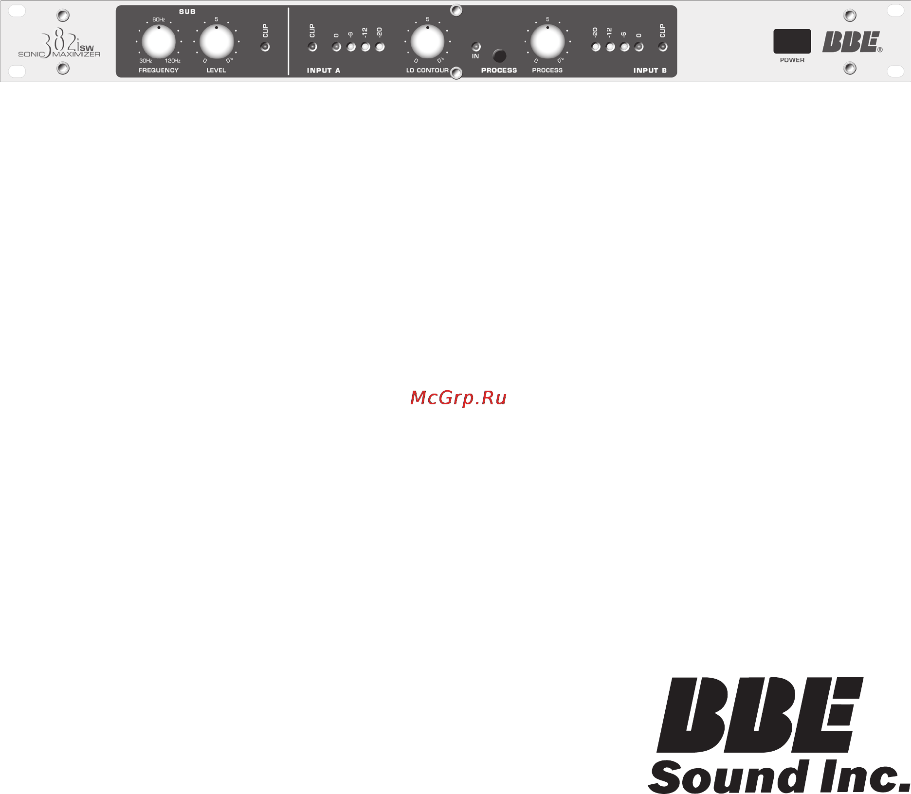BBE 382isw Sonic Maximizer Инструкция по эксплуатации онлайн