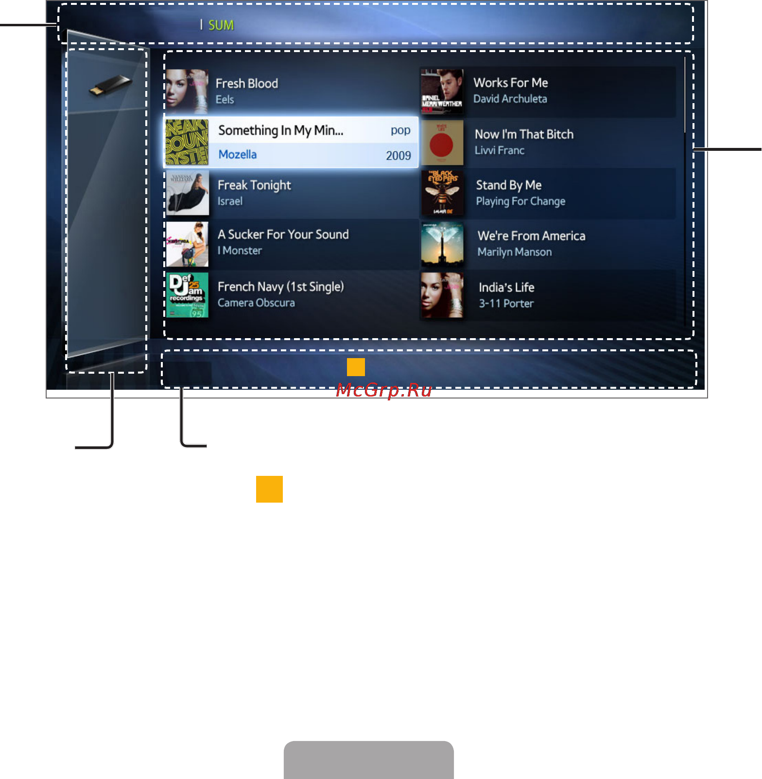 Samsung LE32D403E2W [93/125] Элементы отображаемые на экране