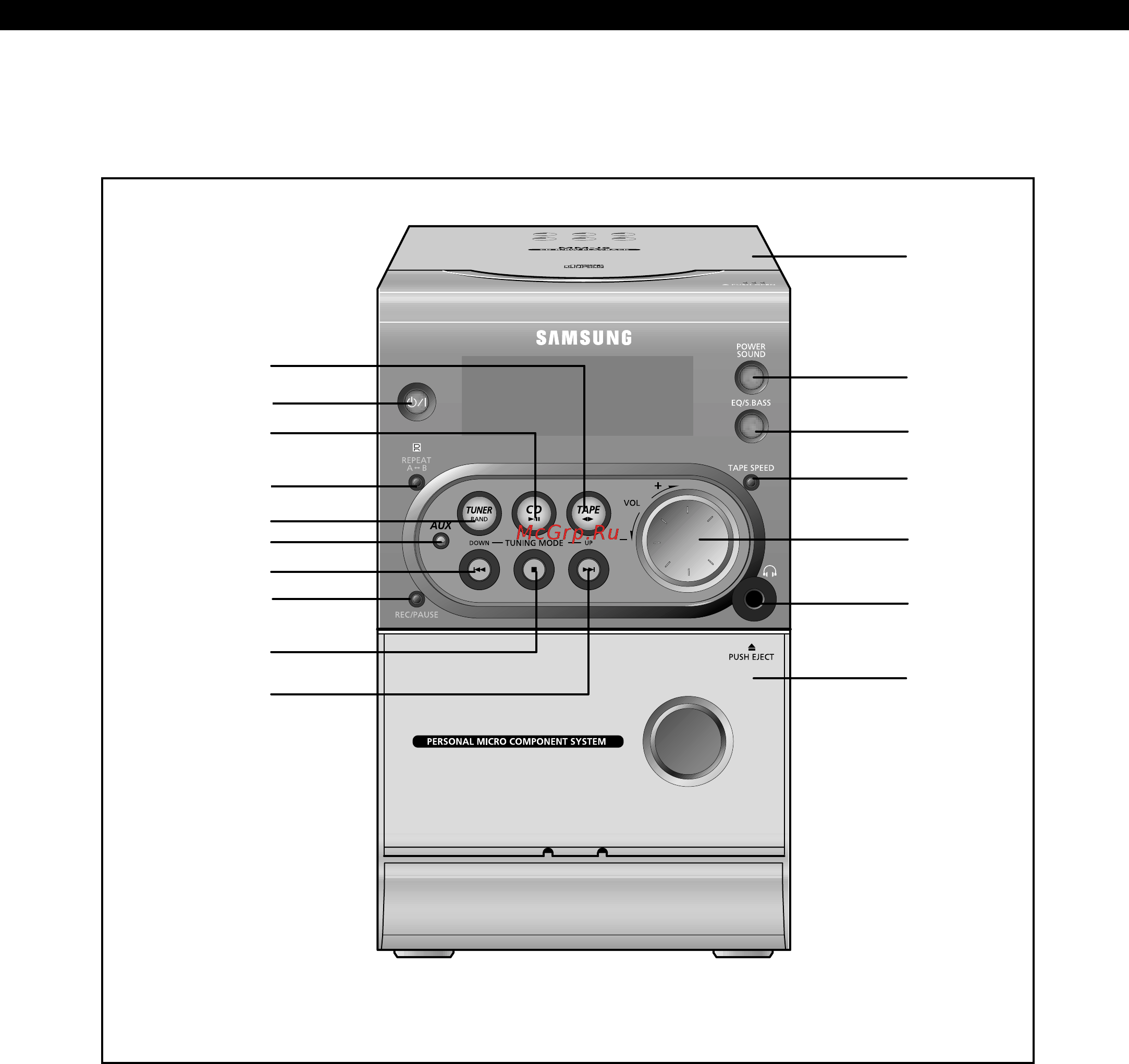 Samsung MM-ZJ6 [4/24] Front panel view