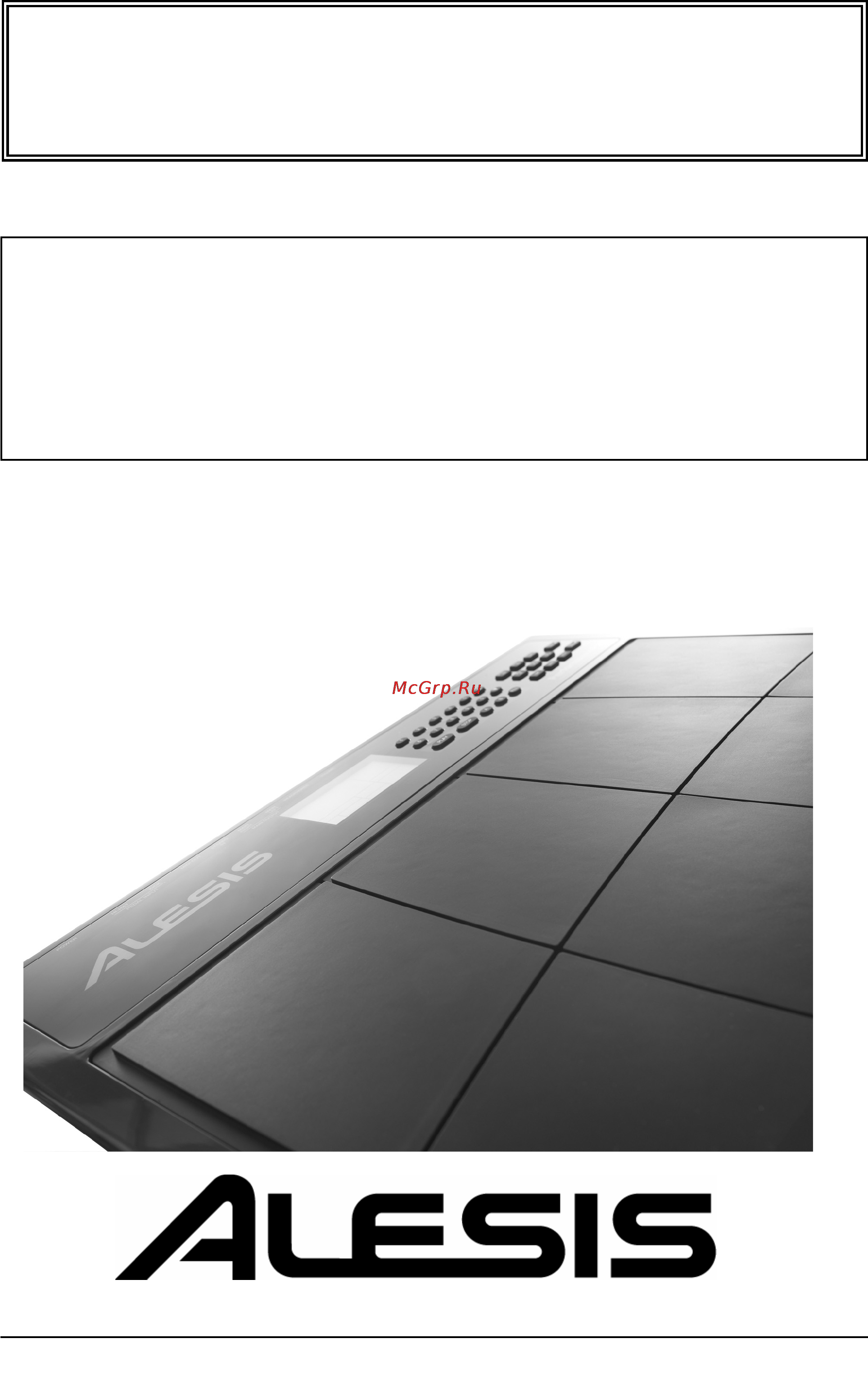 Alesis Performance Pad Pro Инструкция по эксплуатации онлайн