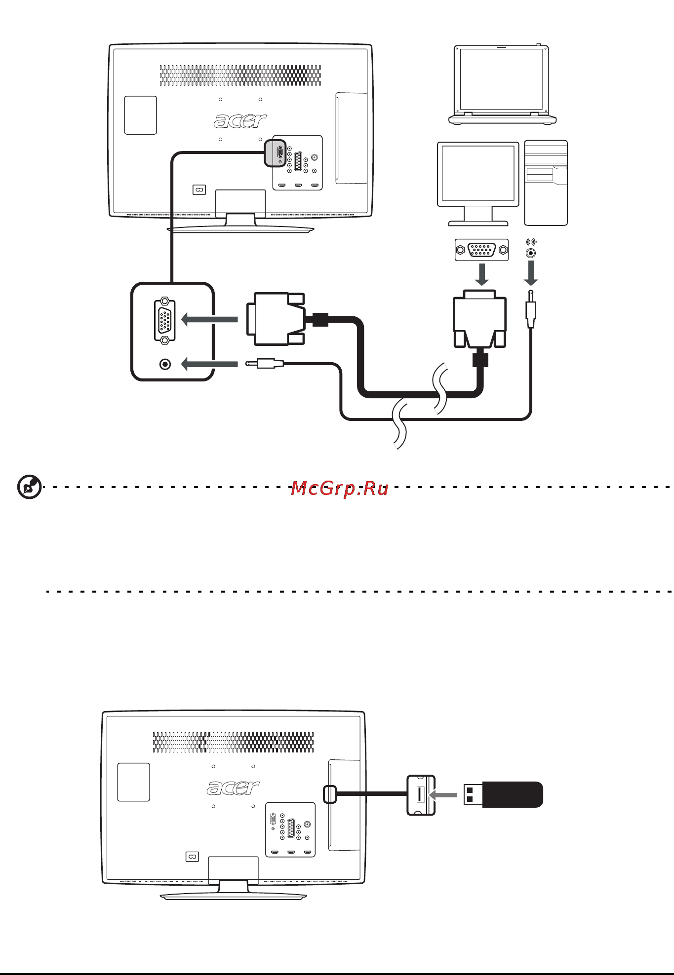 Acer AT3258 ML [17/44] Подключение пк или ноутбука