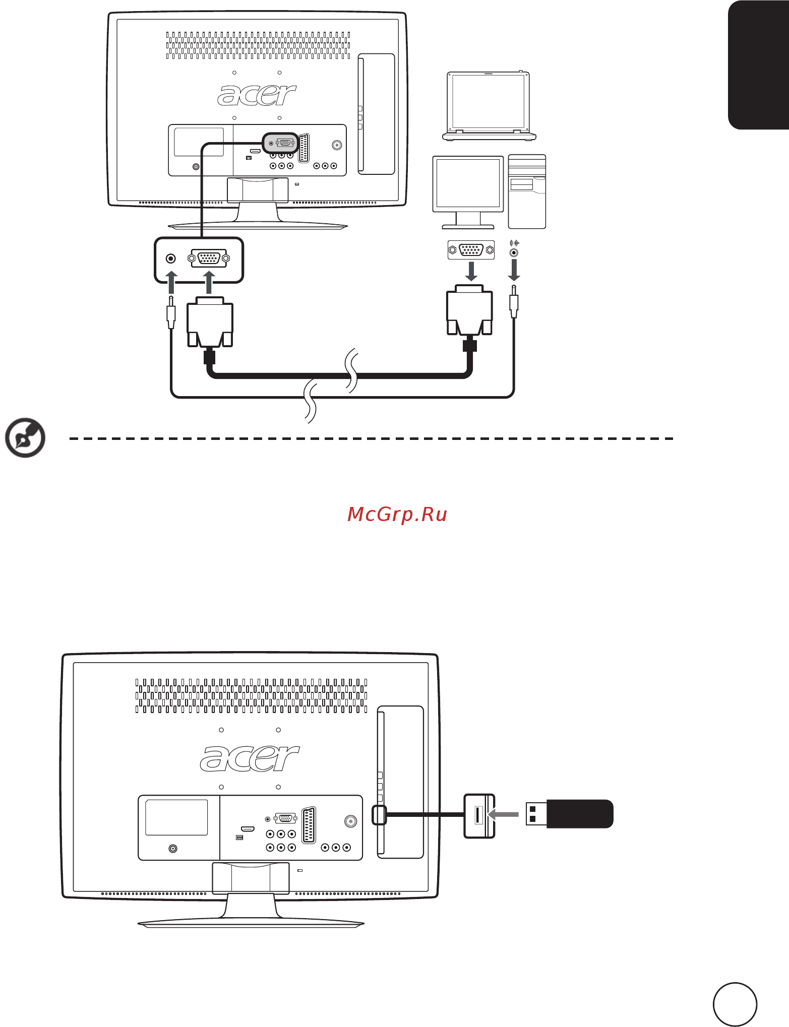 Acer AT2358 MWL [13/37] Подключение пк или ноутбука