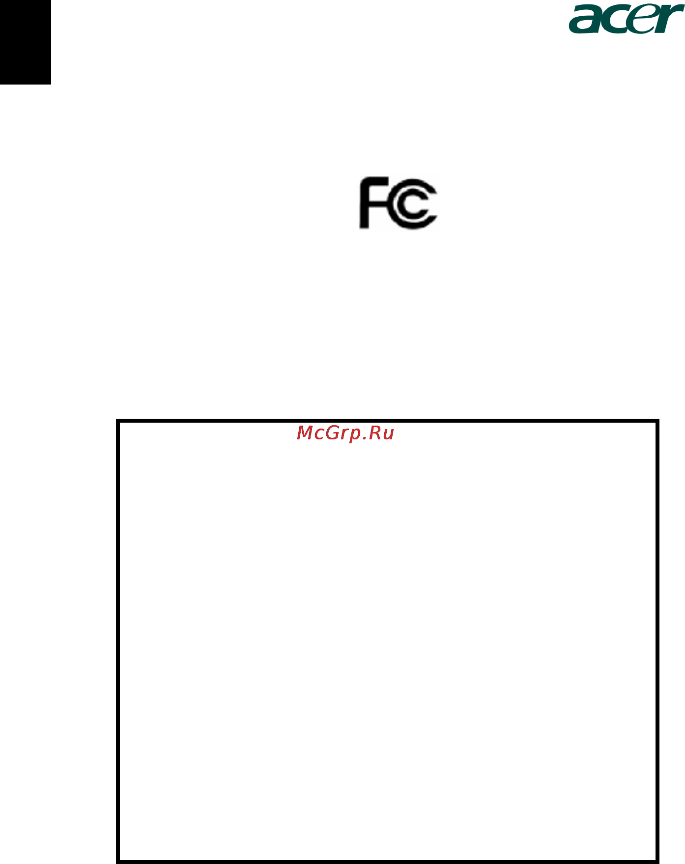 Acer X1210K [58/58] Federal communications commission declaration of conformity