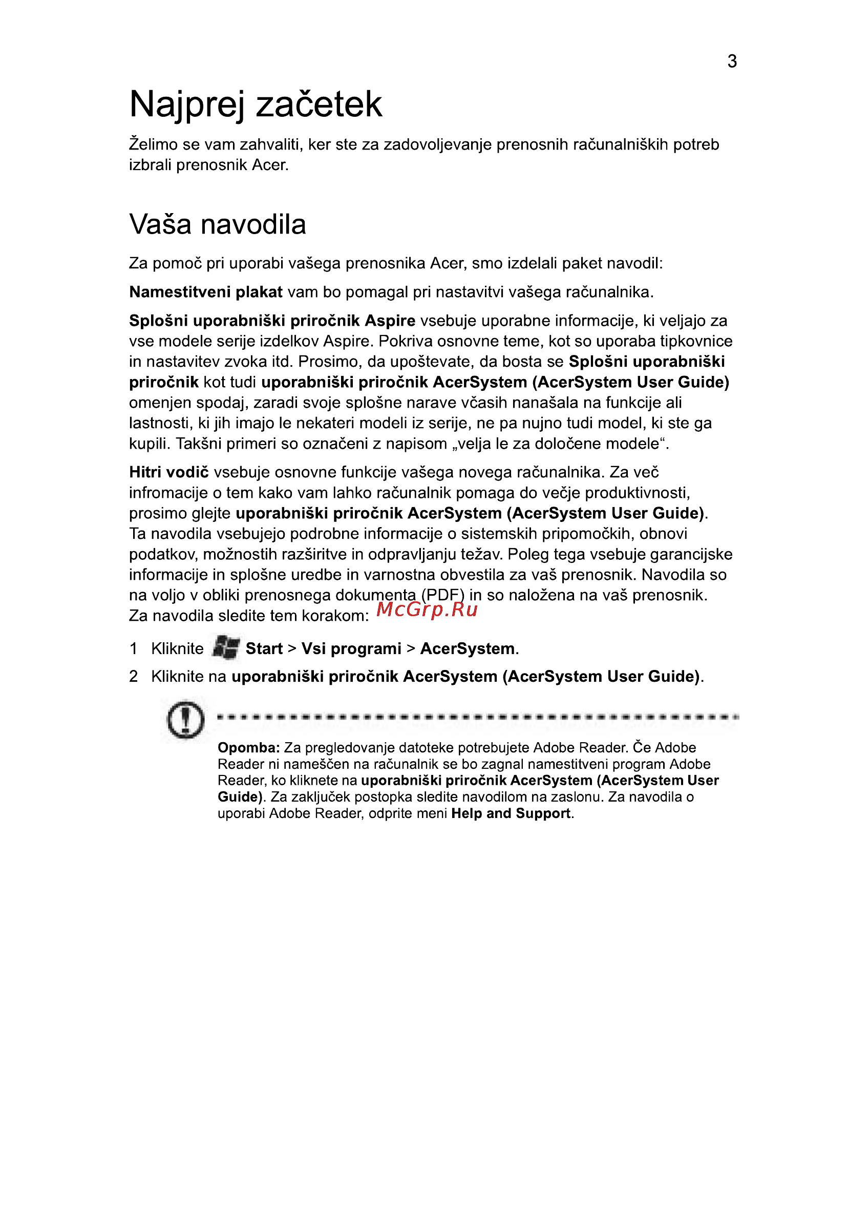 Acer 5742ZG-P623G32Mnkk [167/314] Najprej zacetek