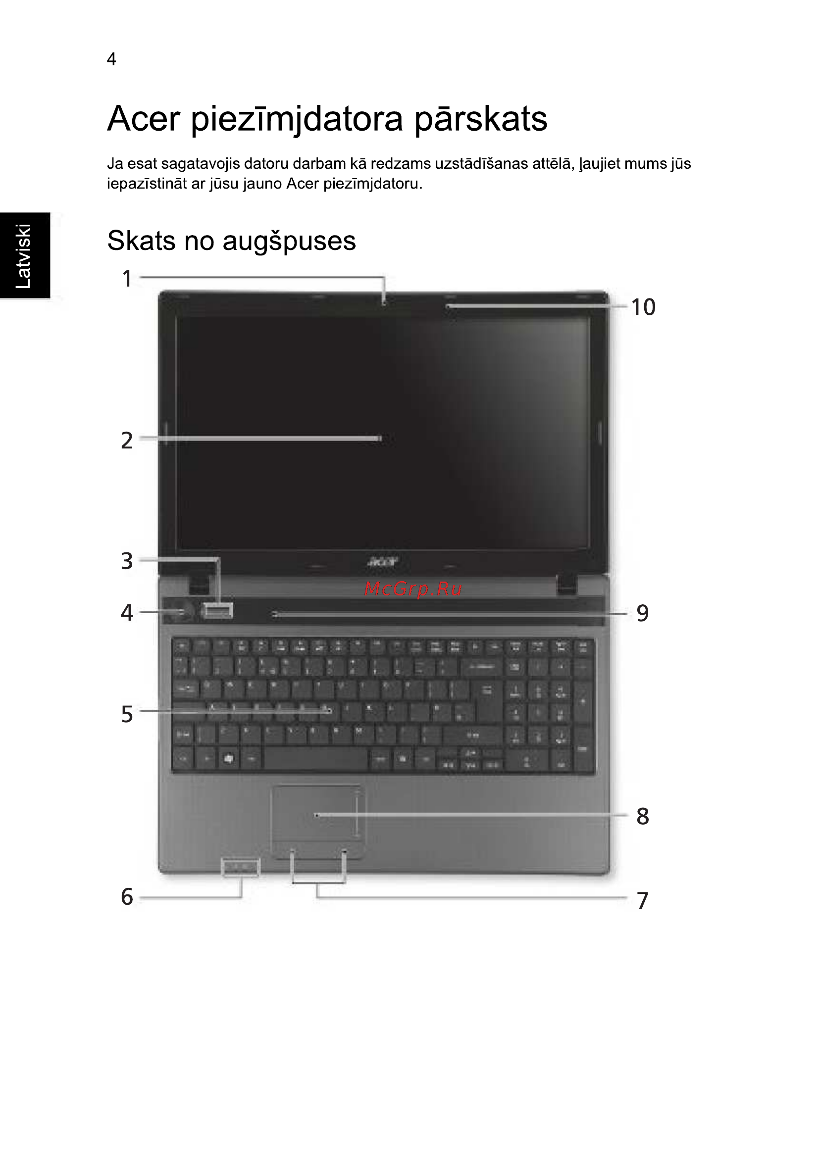 Acer 5742ZG-P623G32Mnkk [218/314] Acer piezimjdatora parskats