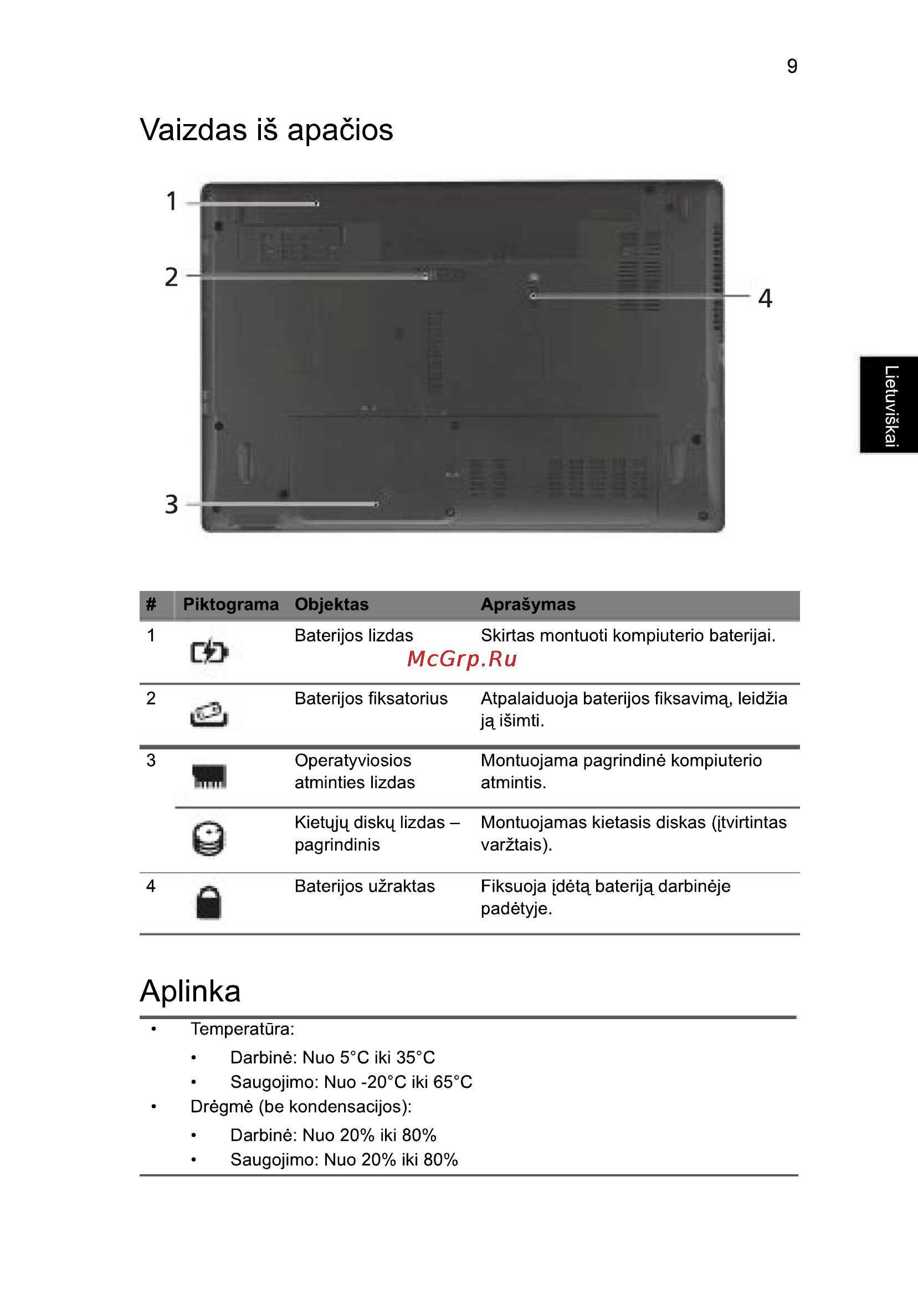 Acer 5742ZG-P623G32Mnkk [233/314] Aplinka
