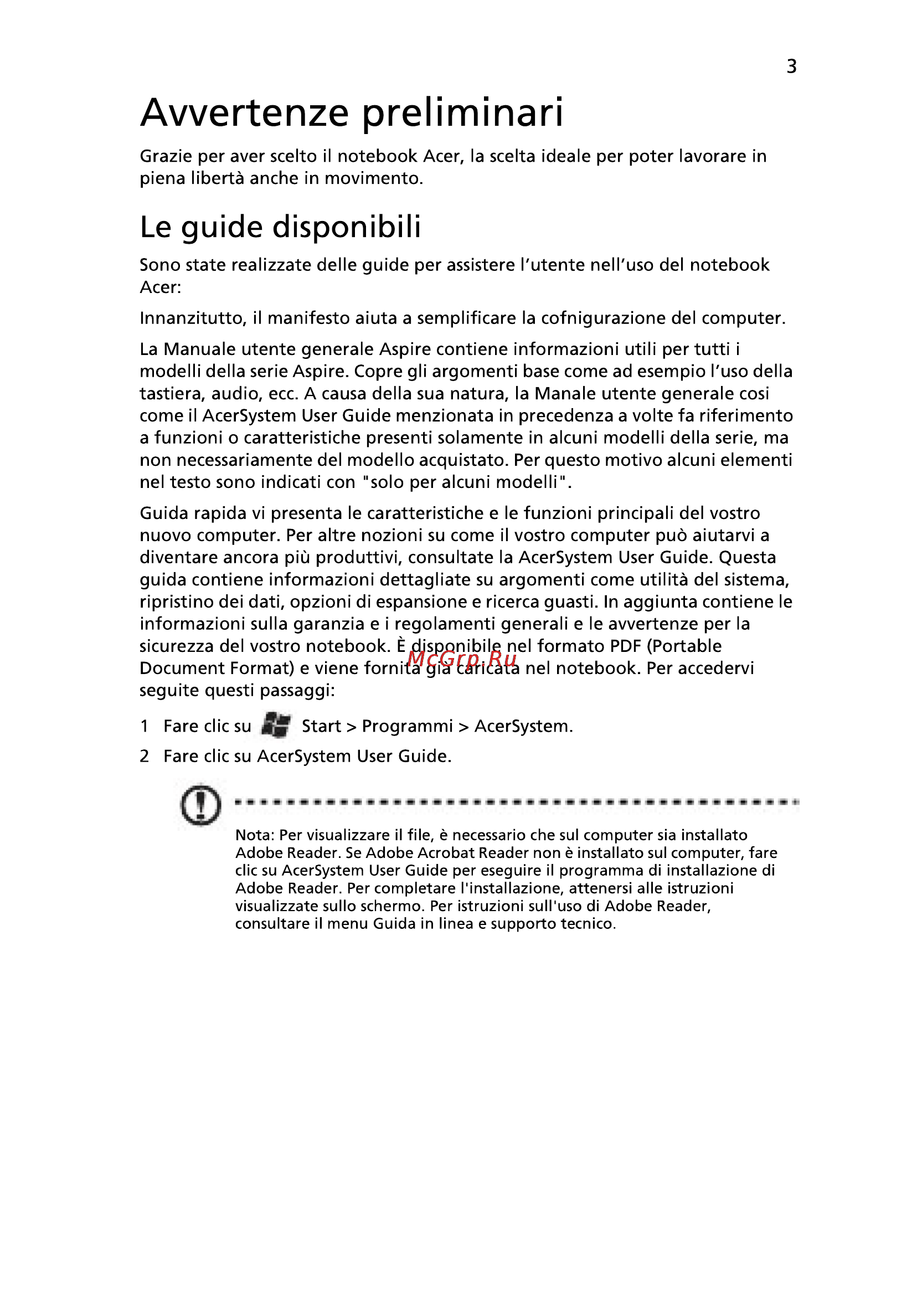Acer 5742ZG-P623G32Mnkk [35/314] Avvertenze preliminari
