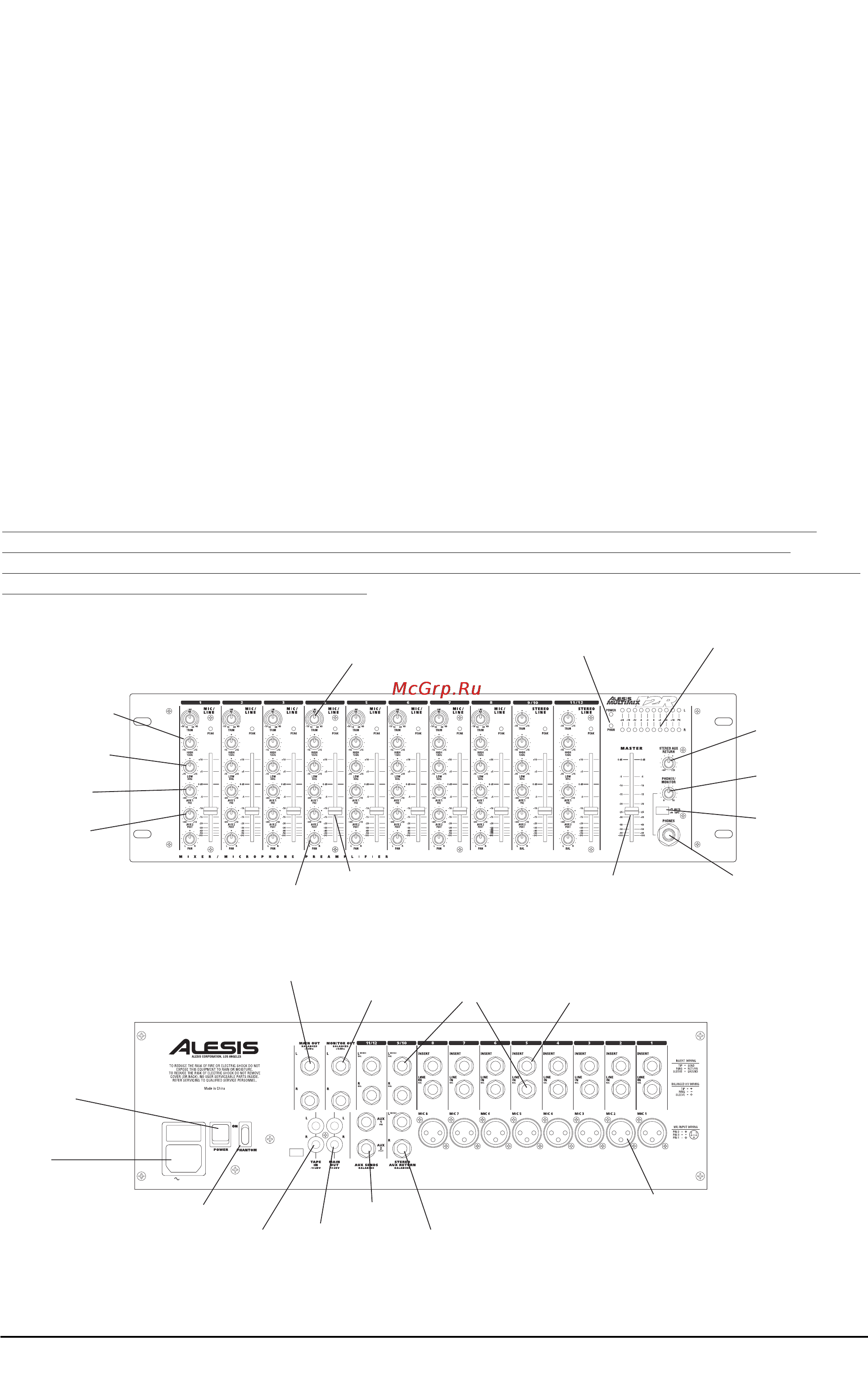 Alesis MULTIMIX 12 R [3/19] Использование руководства