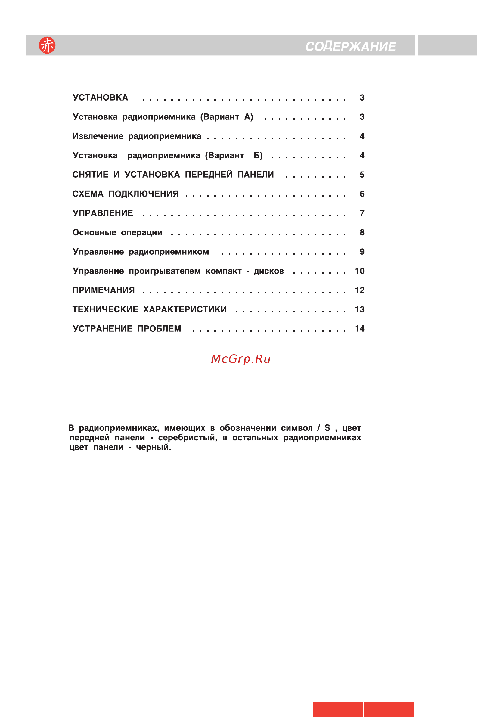 Akai ACR-143MP SL [2/14] Содержани