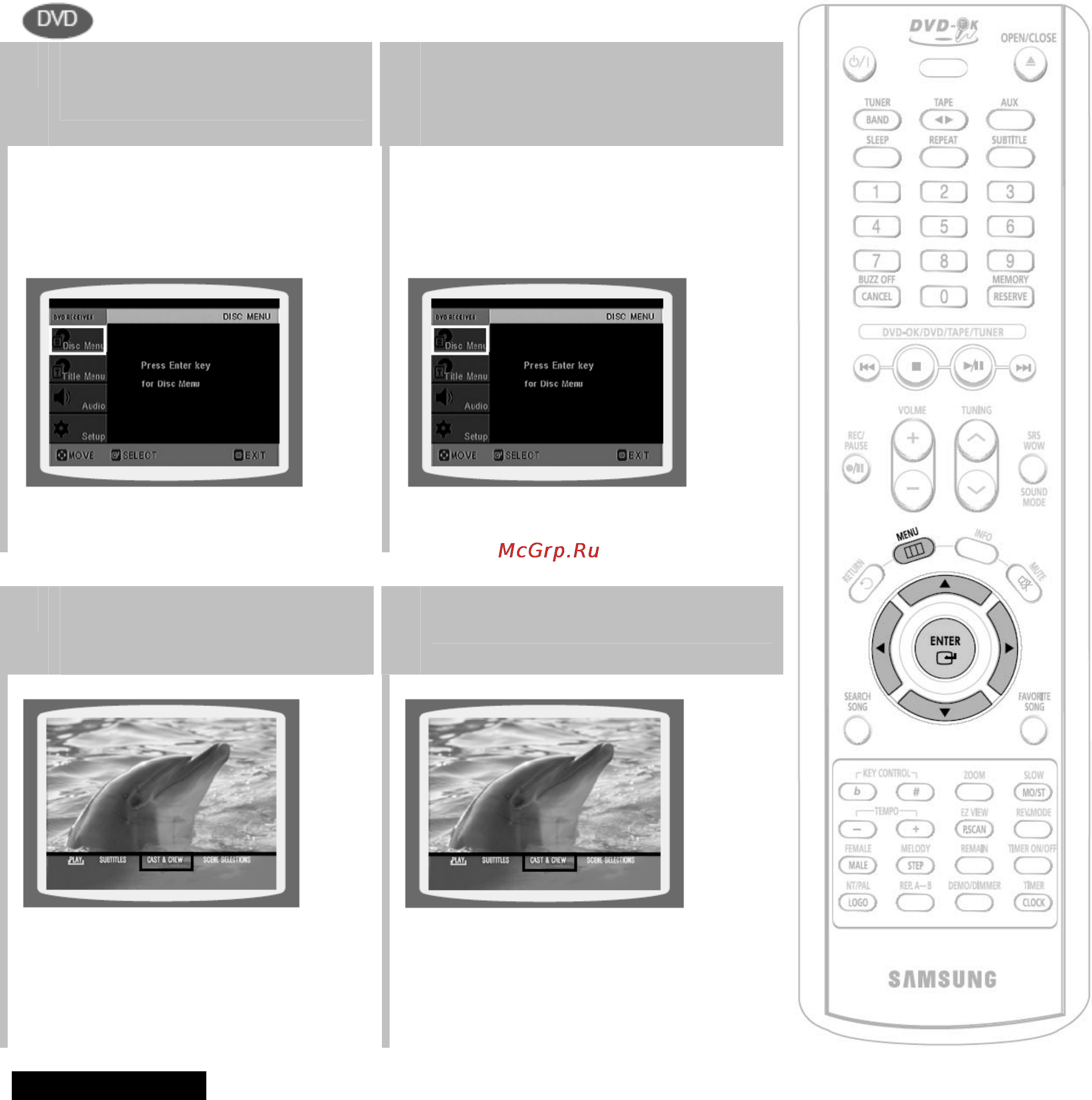 Samsung MM-KC9 [30/78] Использование меню диска