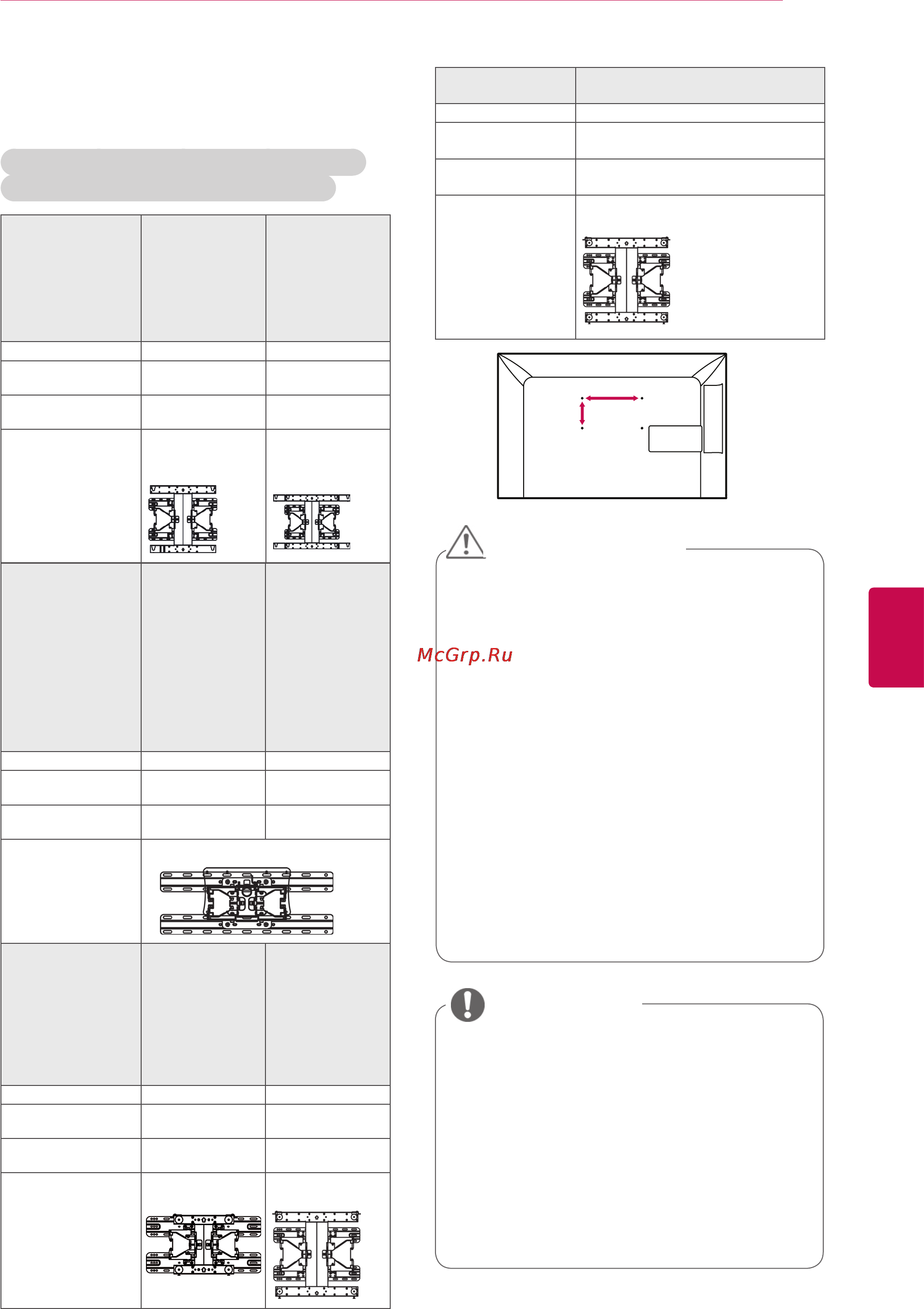 LG 26LK330 [23/118] Кронштейна для настенного крепления убедитесь что винты правильной длины y y дополнительная информация