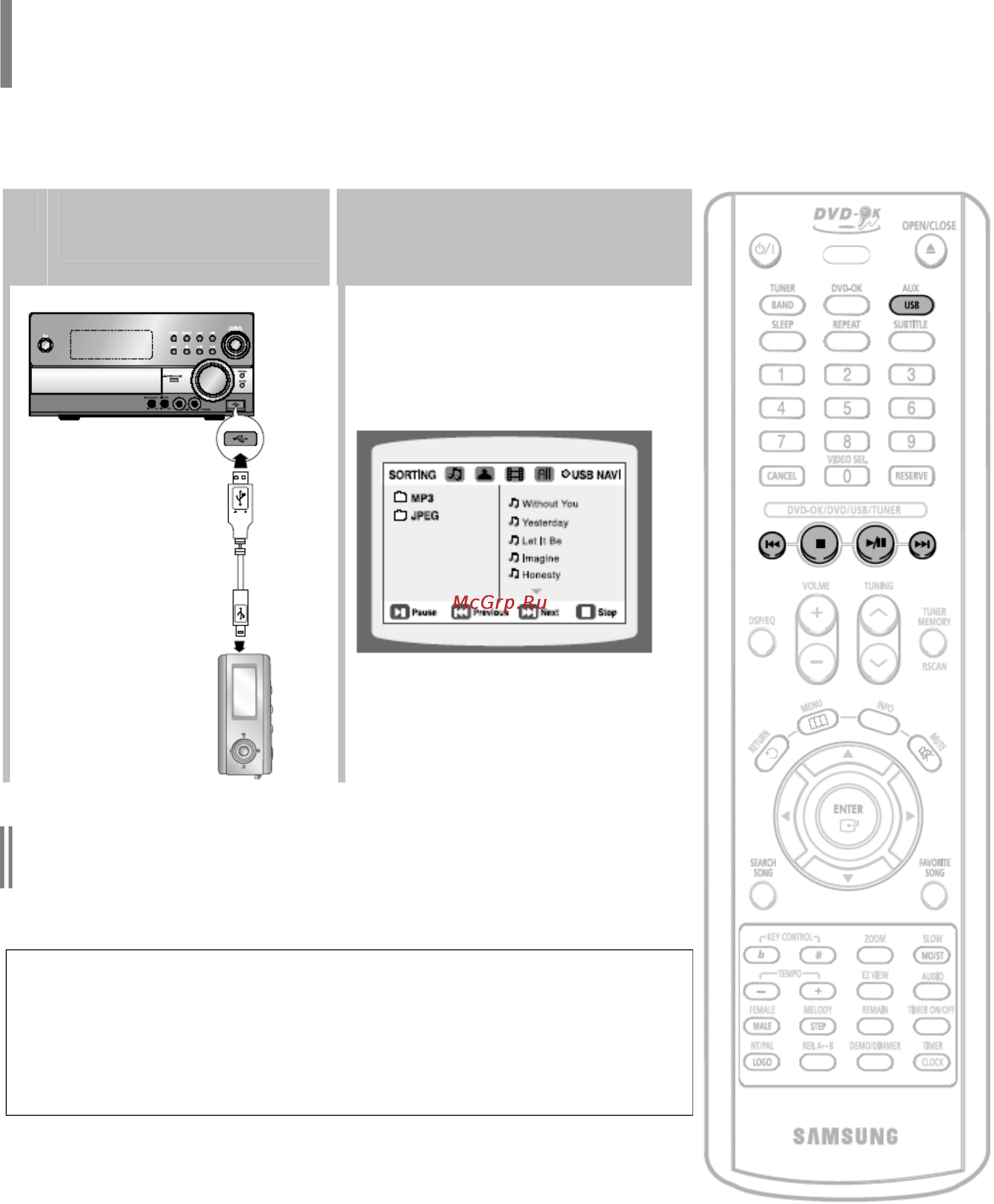Samsung MM-KC10 [20/80] Нажатием кнопки usb на