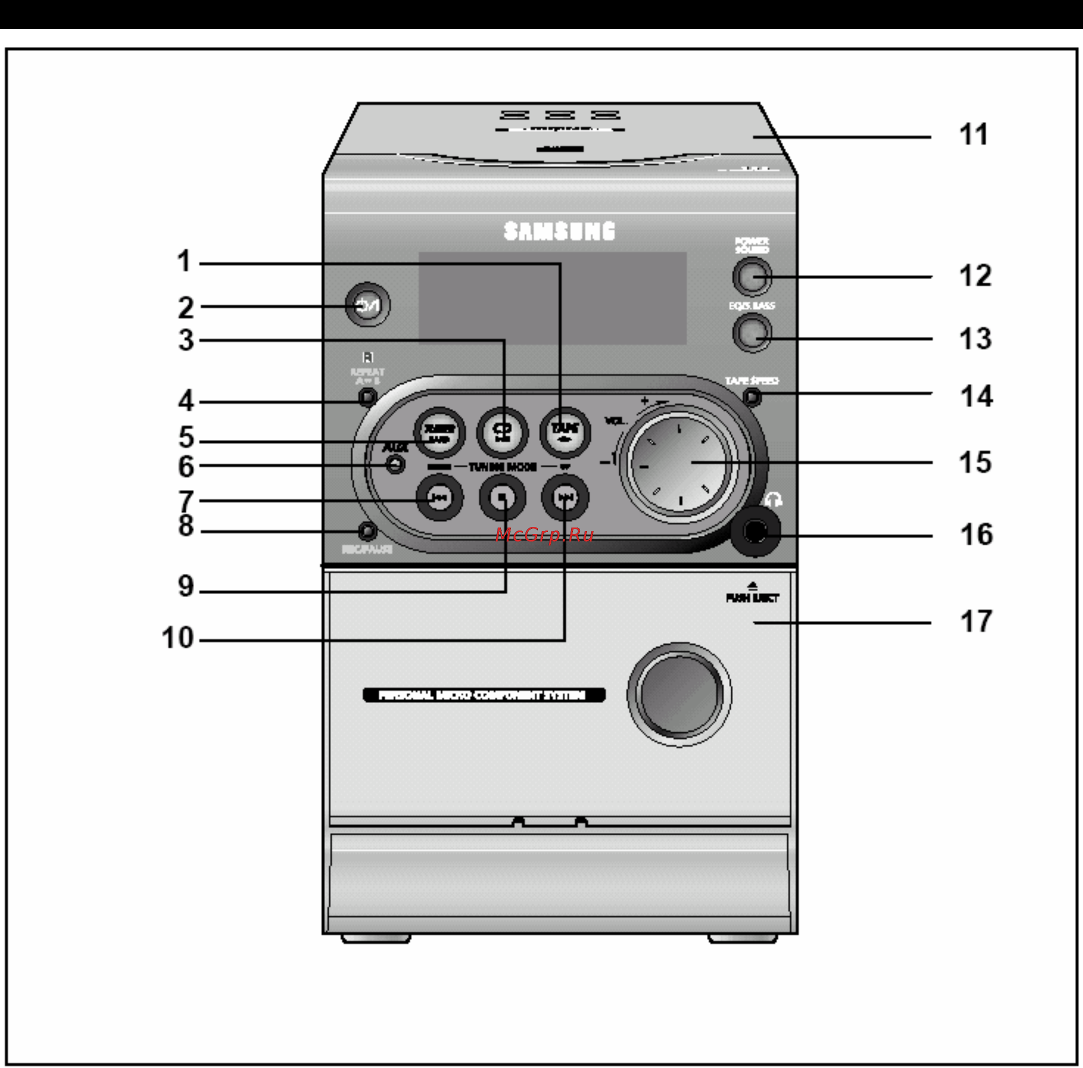 Samsung MM-J4 [4/22] Вид передней панели