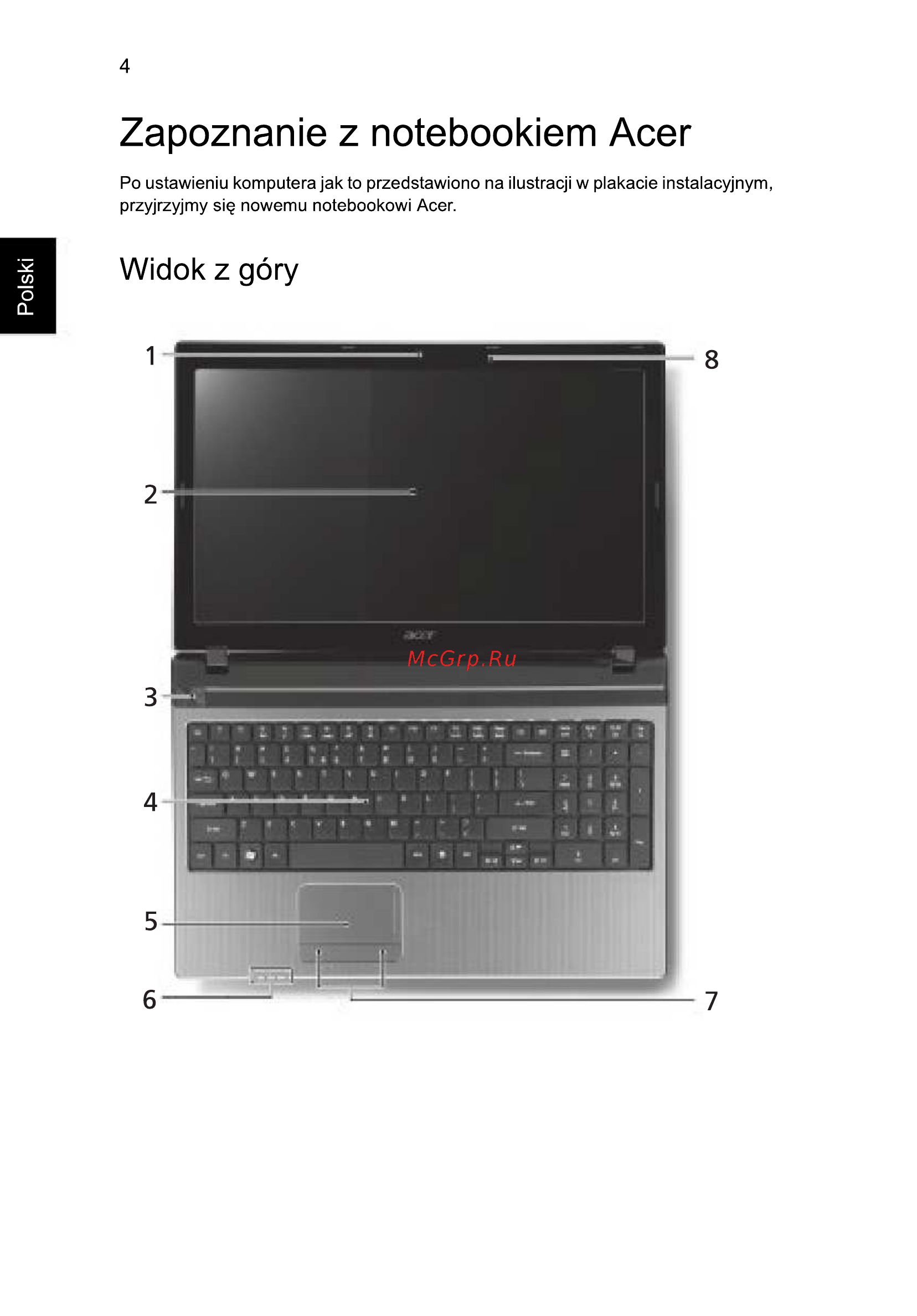 Acer 5750G-2314G50Mnkk [132/320] Zapoznanie z notebookiem acer