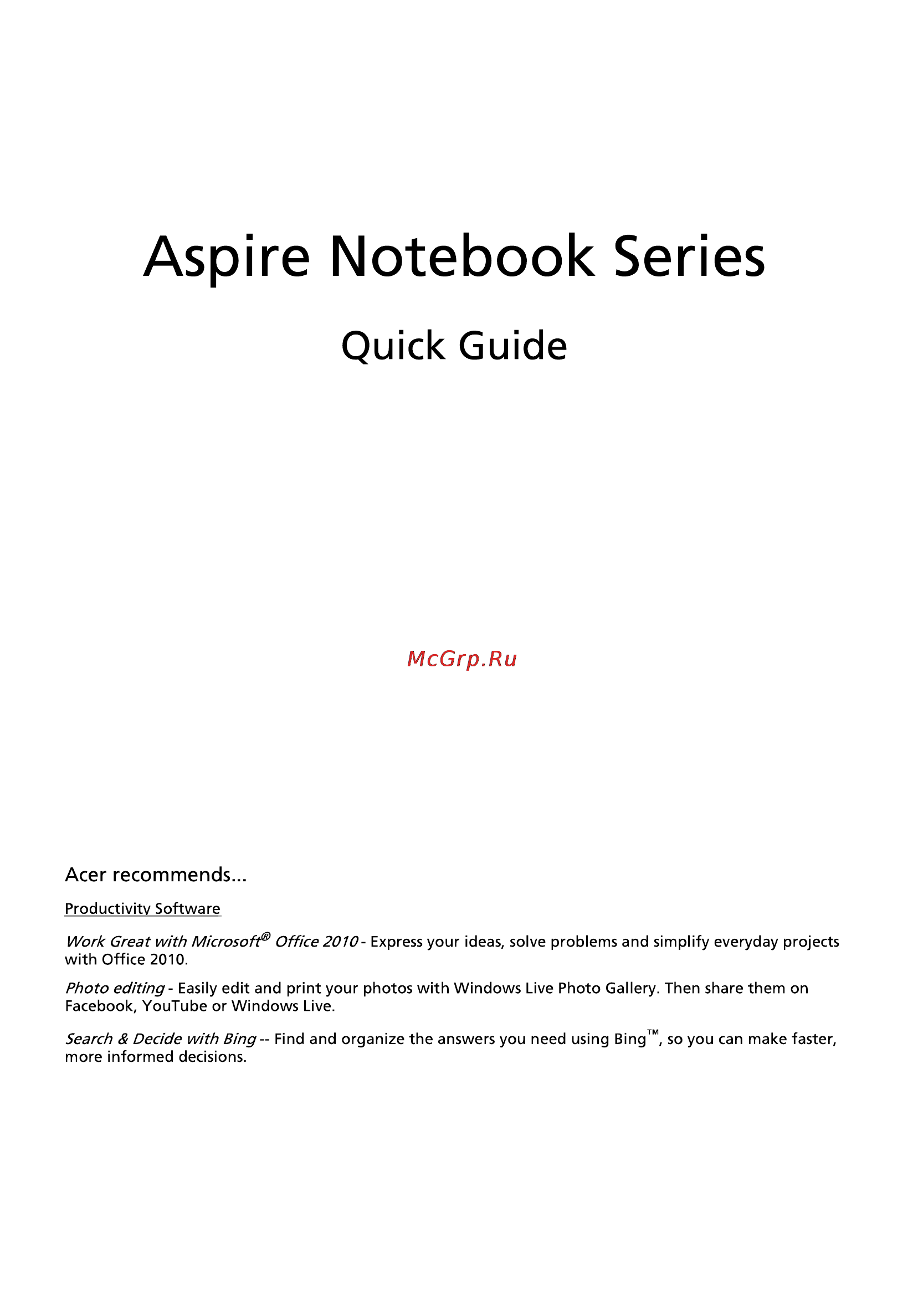 Acer 5750G-2314G50Mnkk [3/320] Aspire notebook series