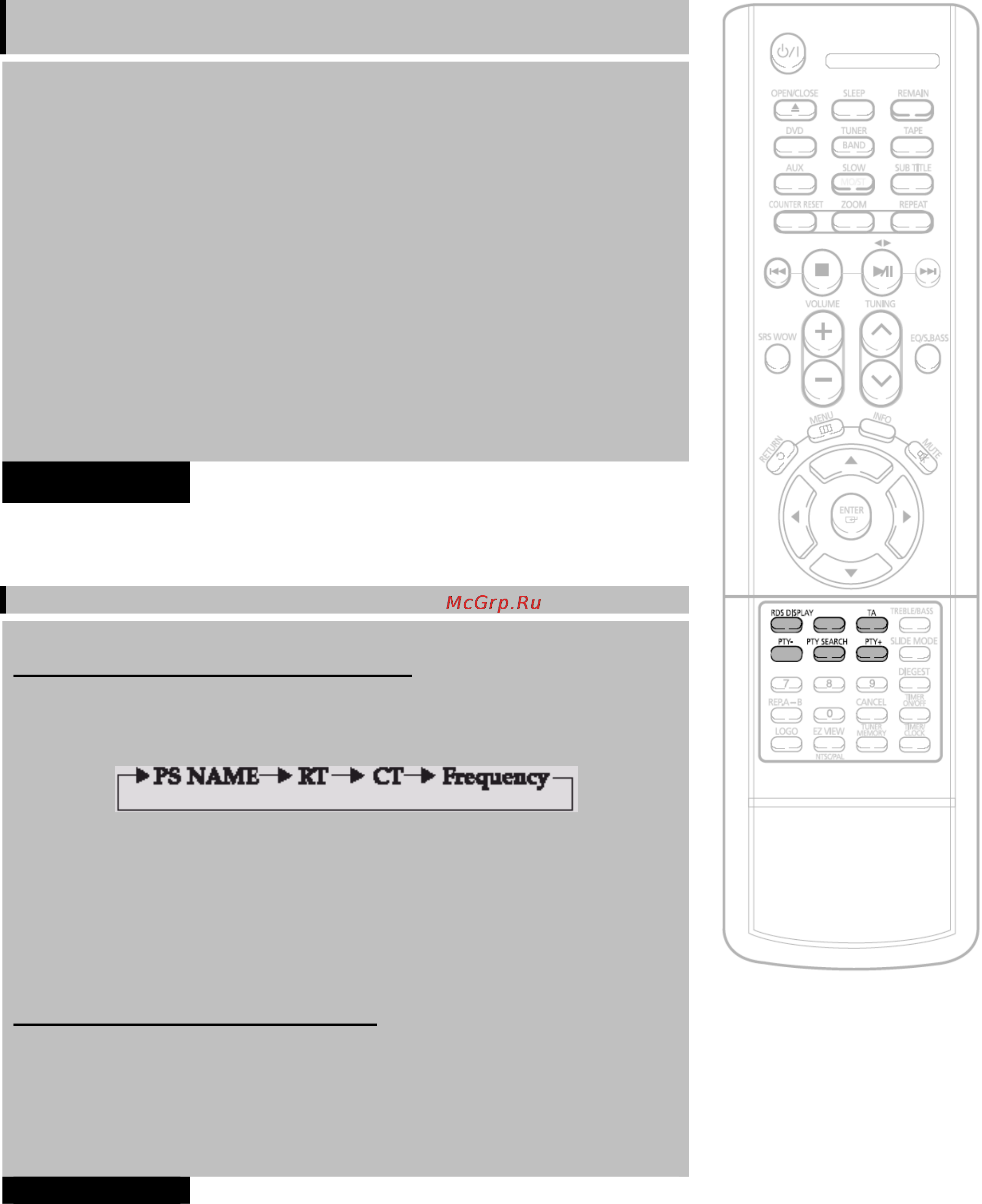Samsung MM-DJ8S [44/64] О вещании с использованием системы rds