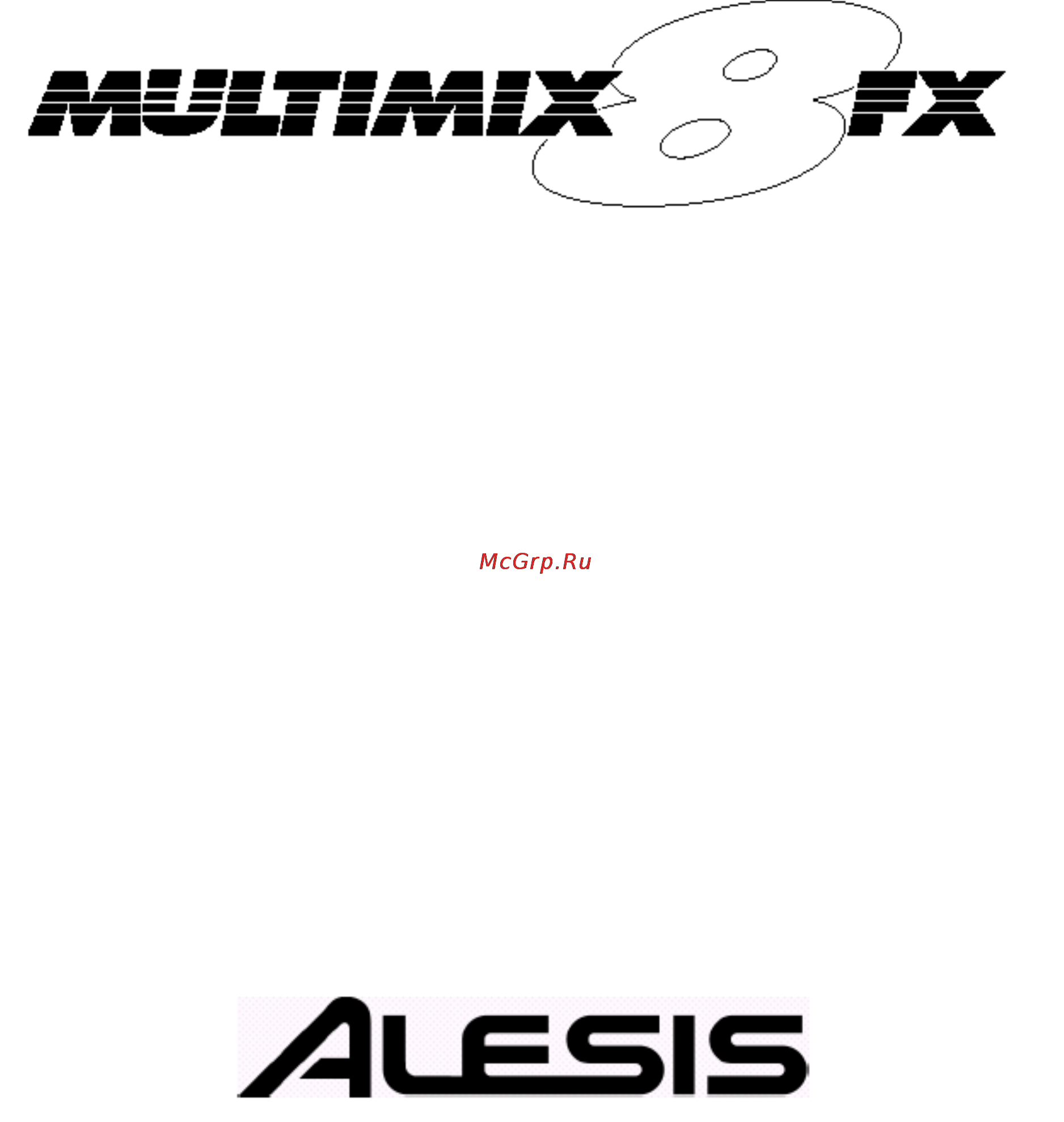 Alesis MULTIMIX 8USB Инструкция по эксплуатации онлайн