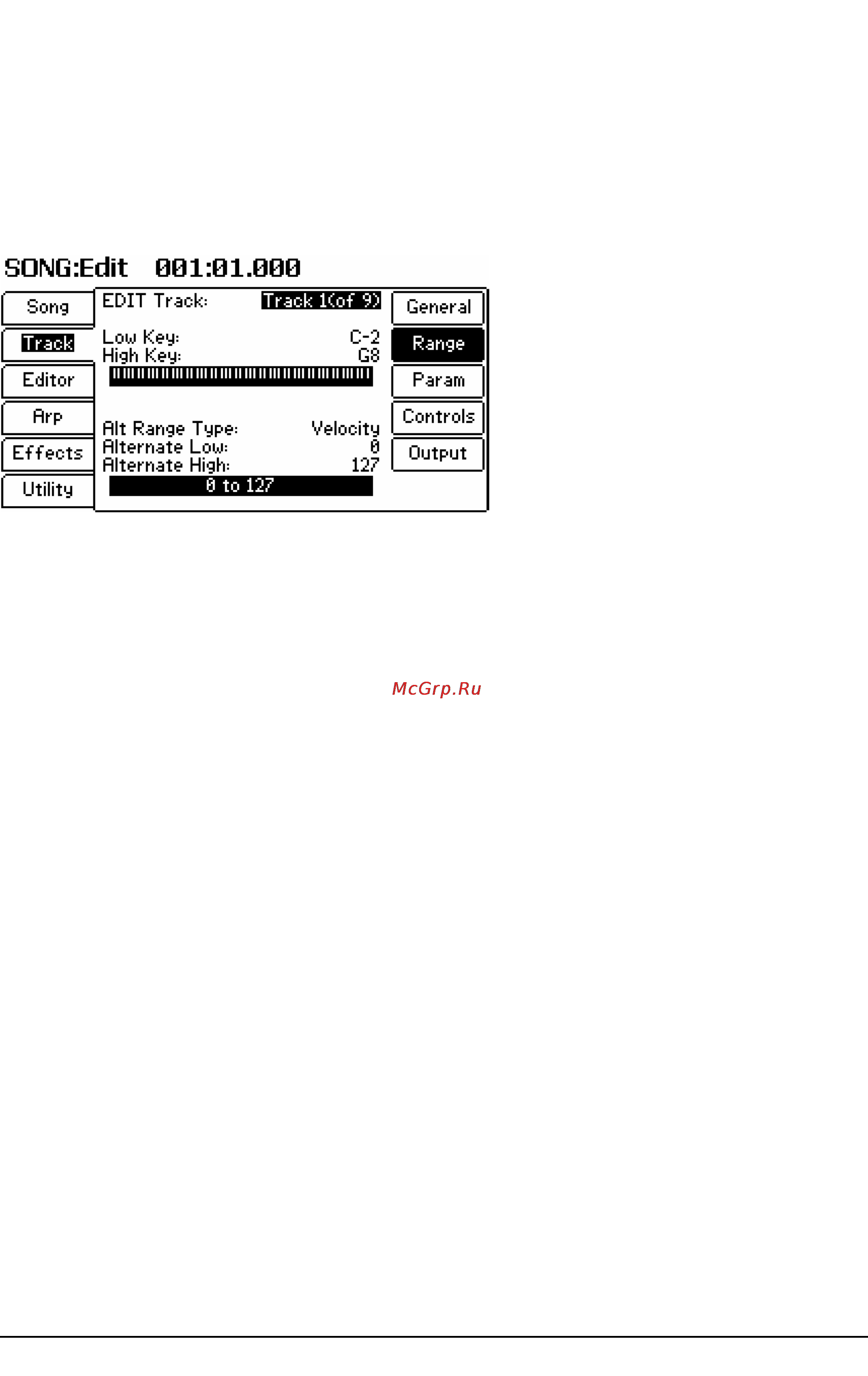 Alesis FUSION 6HD [65/163] Song edit 001 01 00