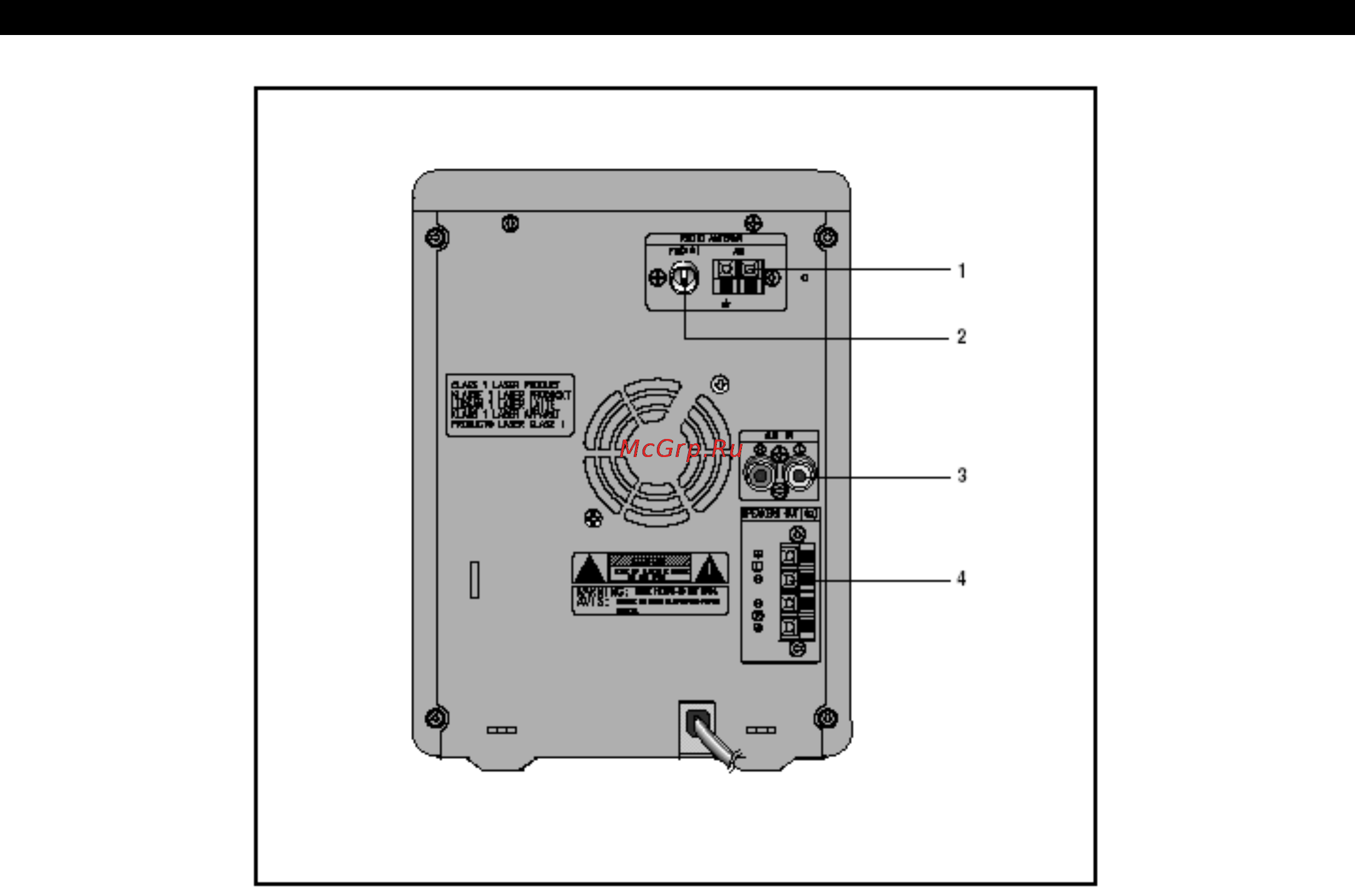 Samsung MM-C8 [6/24] Гнездо для подсоединения am антенны 2 клеммы для подсоединения fm антенны 3 дополнительный вход 4 клеммы для подсоединения громкоговорителей