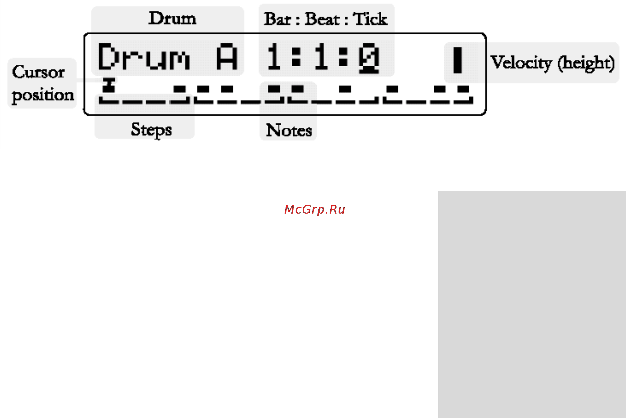 Alesis MICRON [40/119] Cursor position