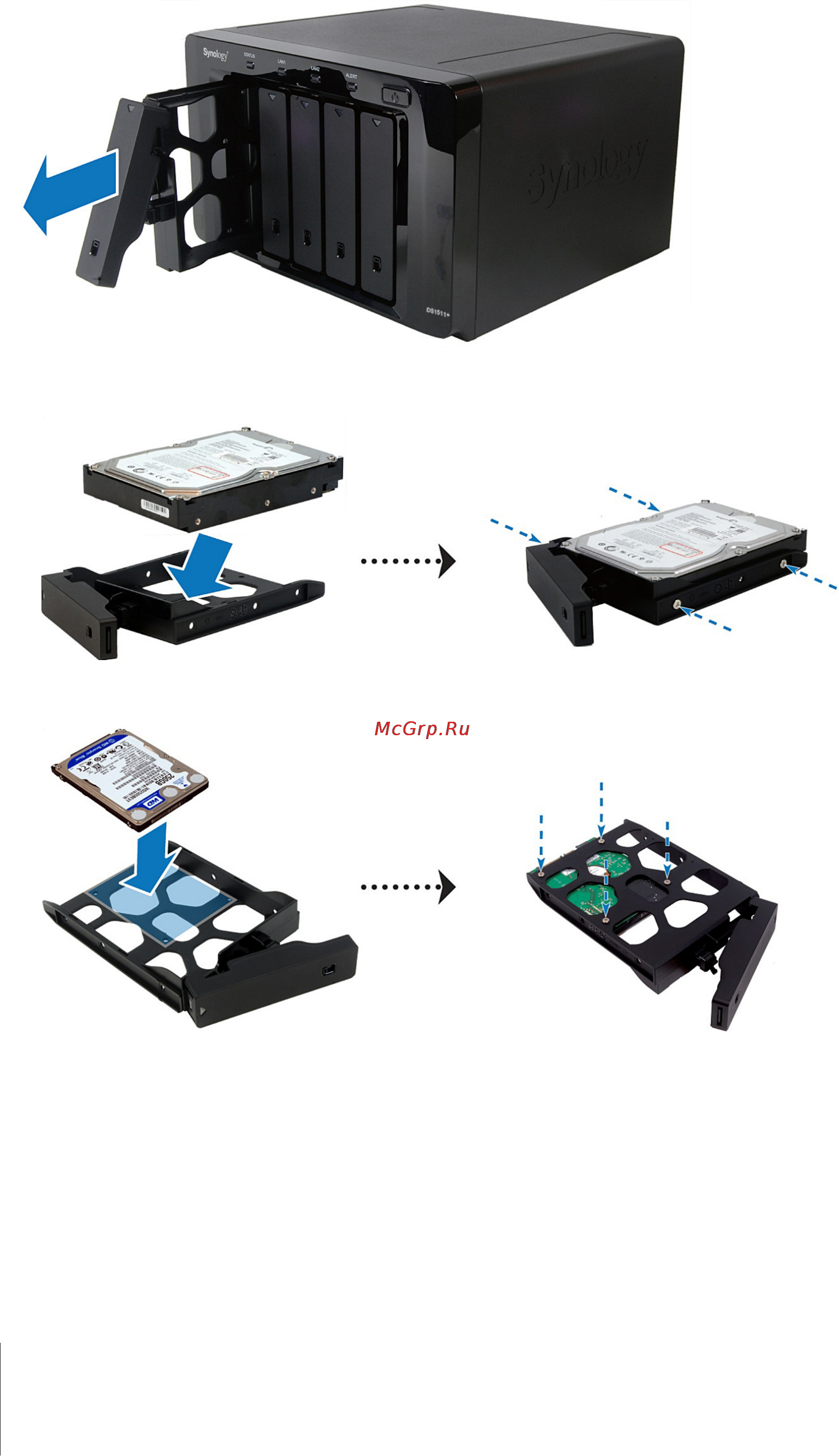 Synology Disk Station DS1511+ [6/22] Глава 2 установка оборудования