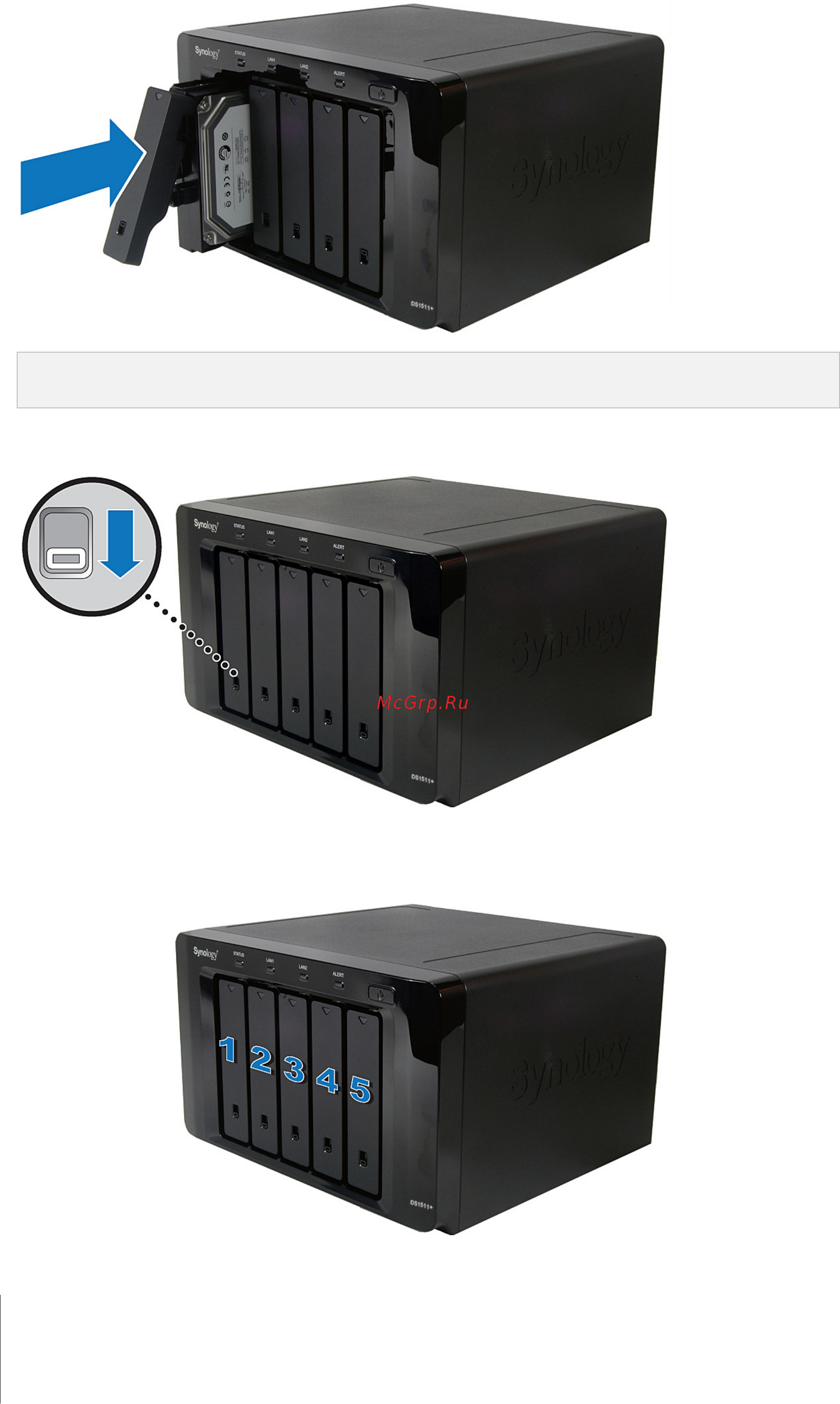 Synology Disk Station DS1511+ [7/22] Глава 2 установка оборудования