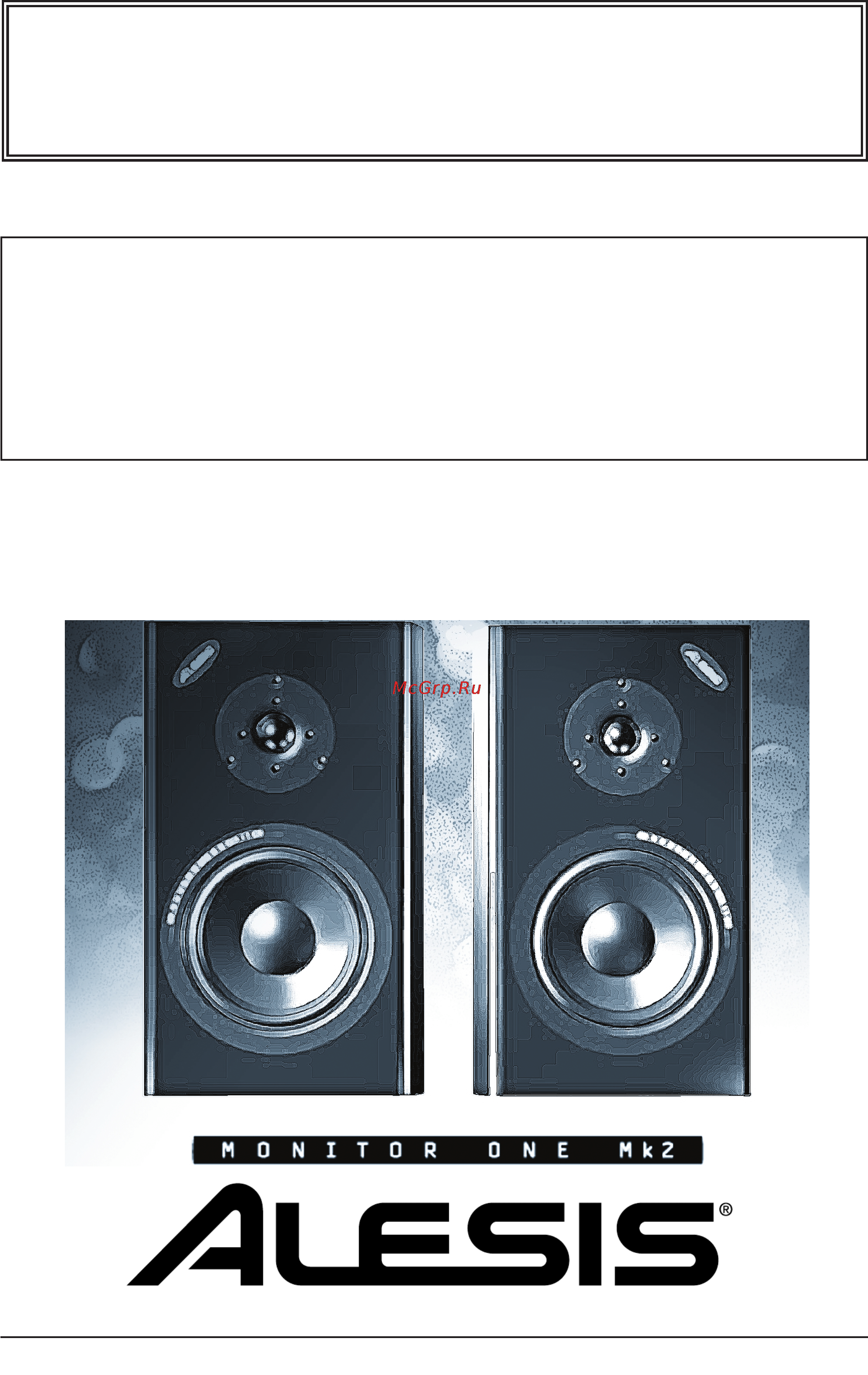 Alesis MONITOR ONE MK2(пара) Инструкция по эксплуатации онлайн