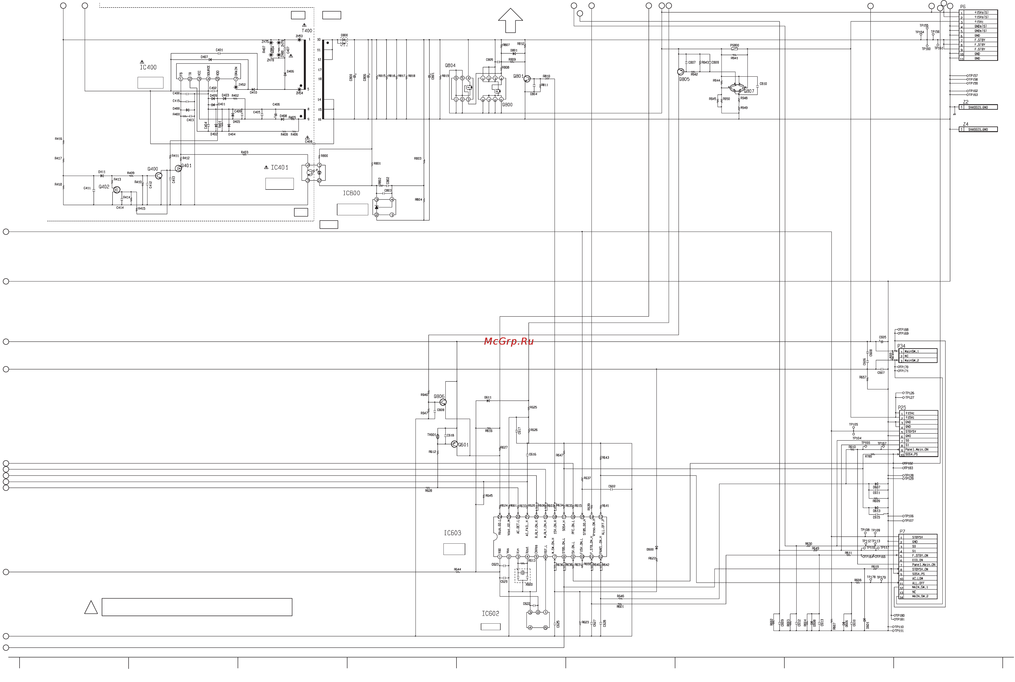 Panasonic TX-PR42U20 [45/117] P board 4 4 schematic diagram