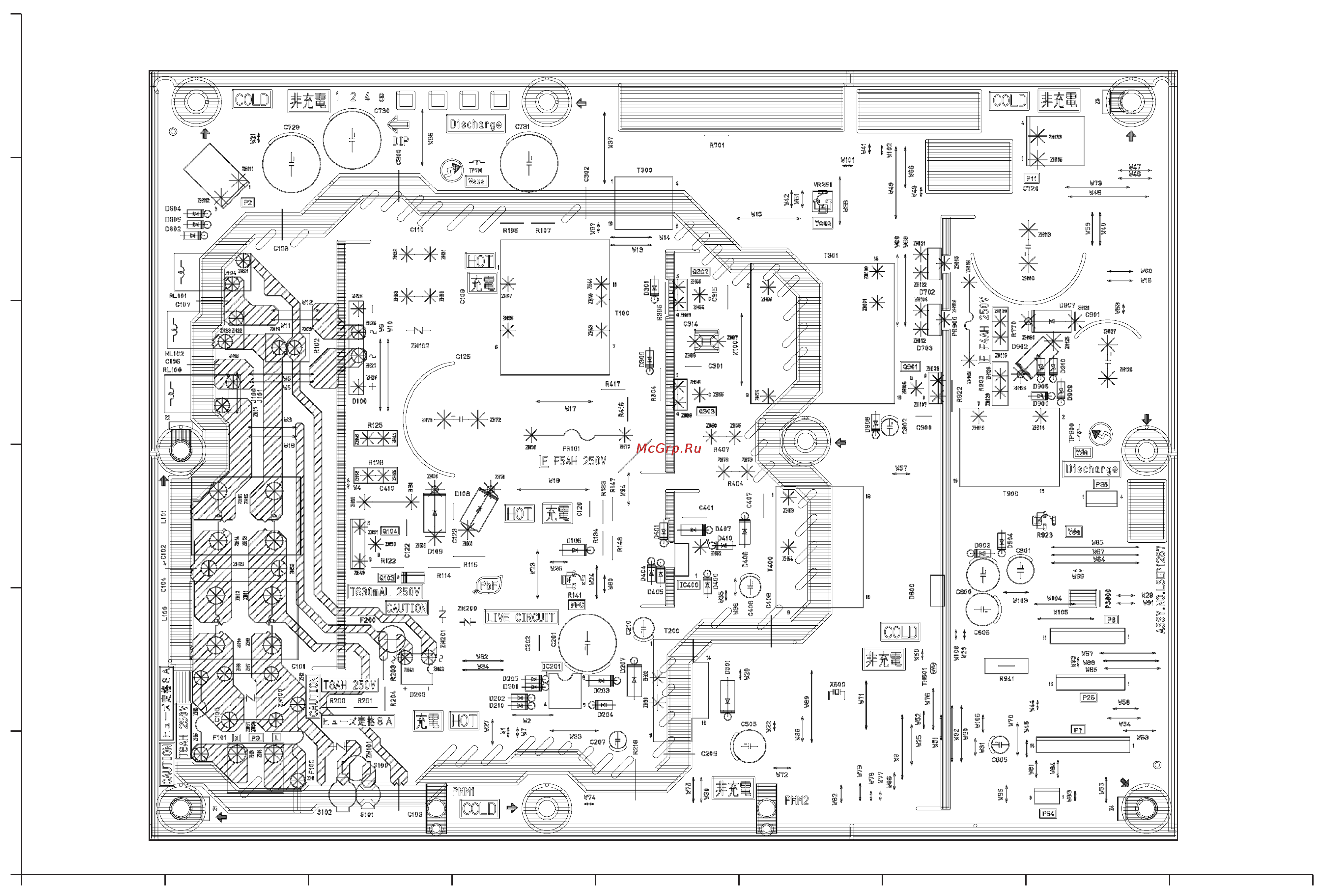 Panasonic TX-PR42U20 [77/117] P board component side lsep1287behb