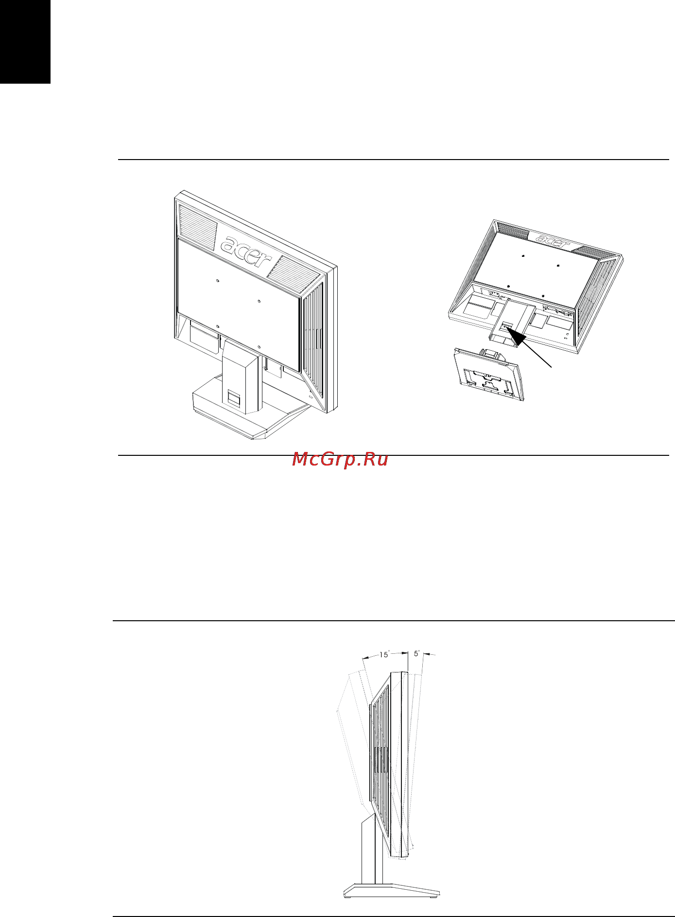 Acer V193WLAOb [16/28] Óñòàíîâêà è îòñîåäèíåíèå îñíîâàíèø