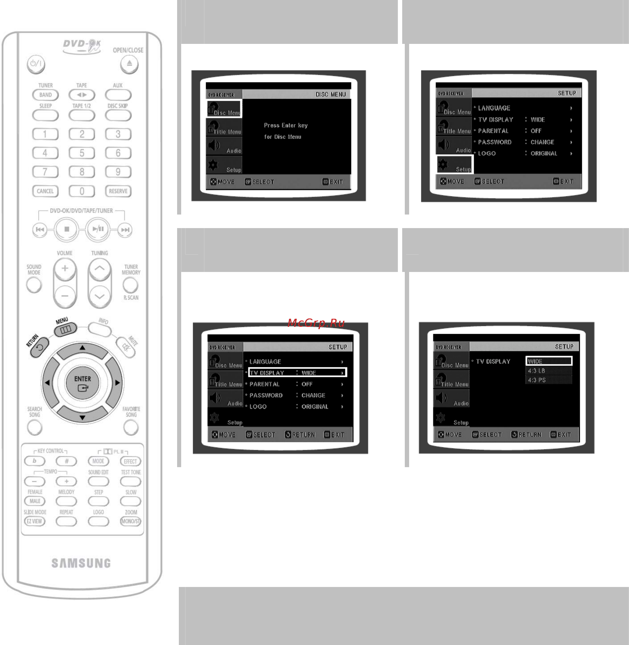 Samsung MAX-KJ750W [38/93] Настройка формата экрана телевизора 1