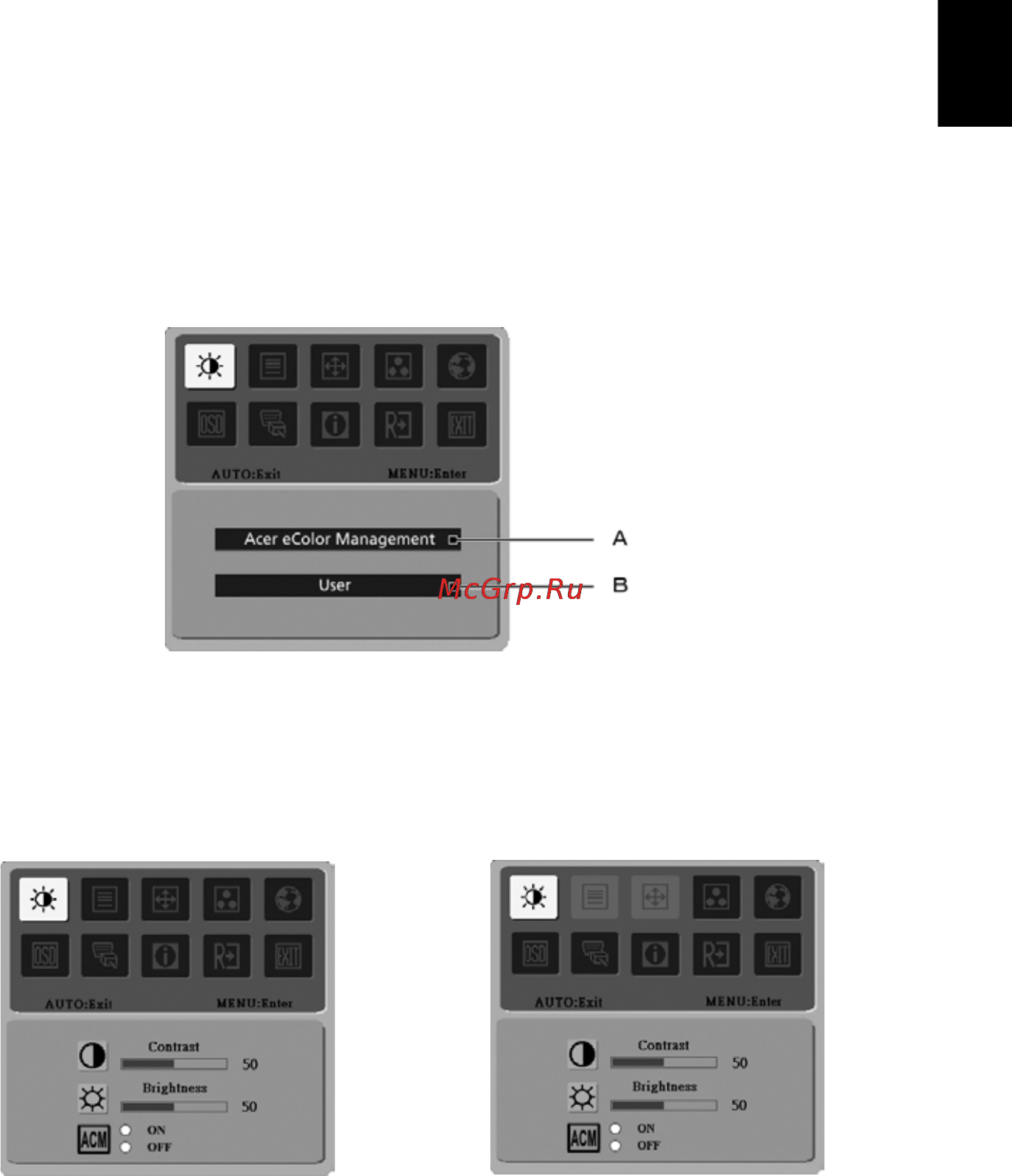 Acer V203HLAOb [23/28] Настройка параметров