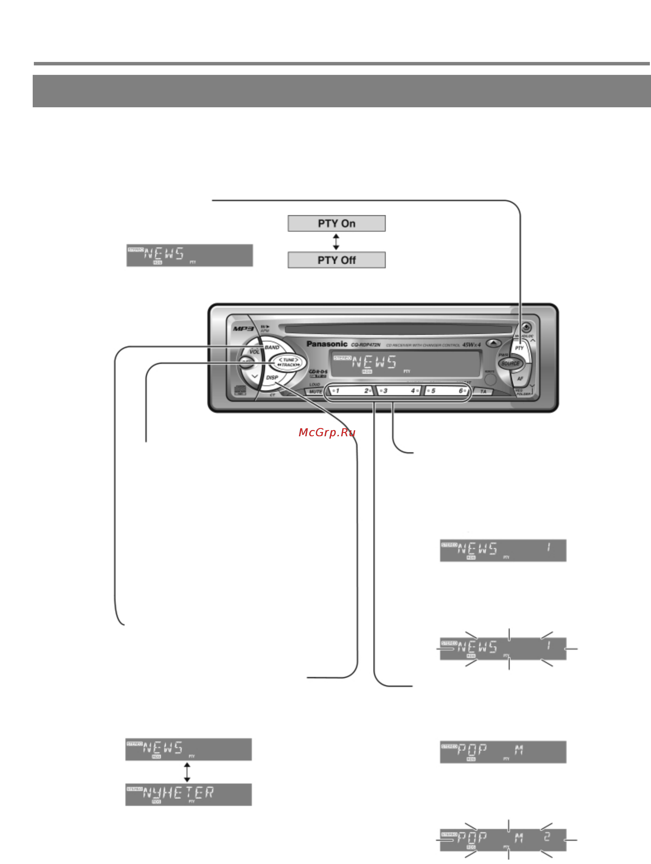 Panasonic CQ-RDP472N [11/36] Система радиоинформации rds