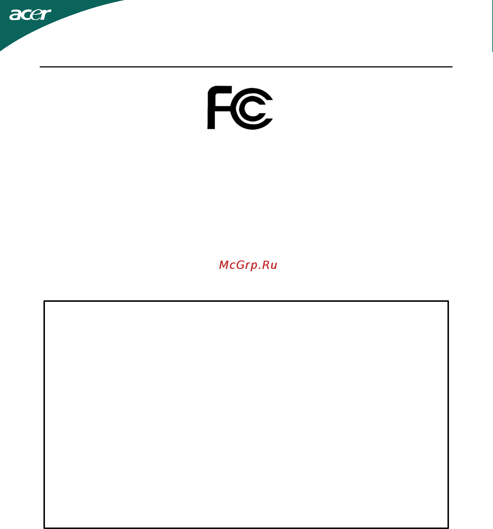 Acer HS244HQbmii [25/25] Federal communications commission declaration of conformity
