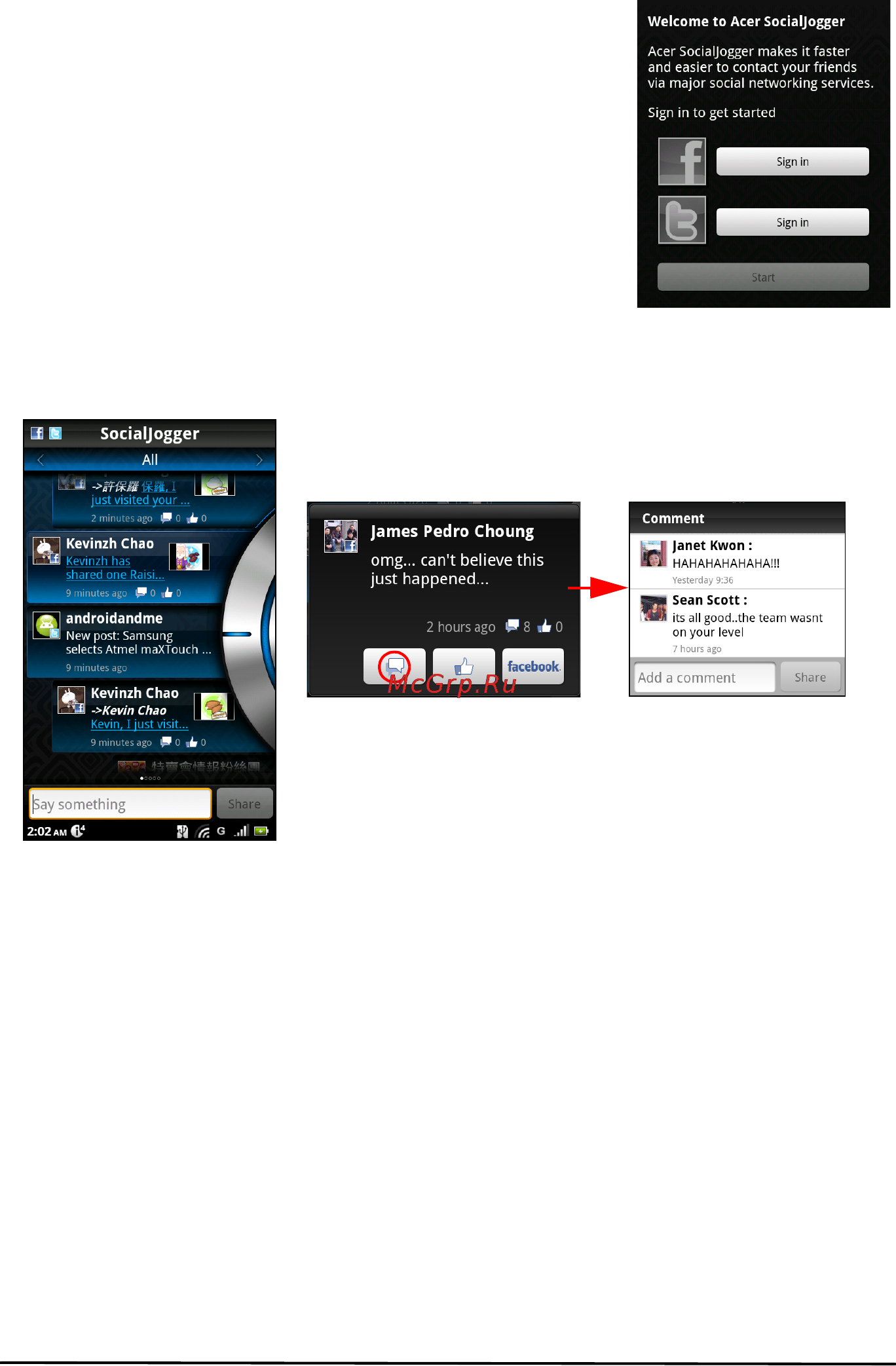Acer Liquid Mini E310 Bl [36/73] Acer socialjogger