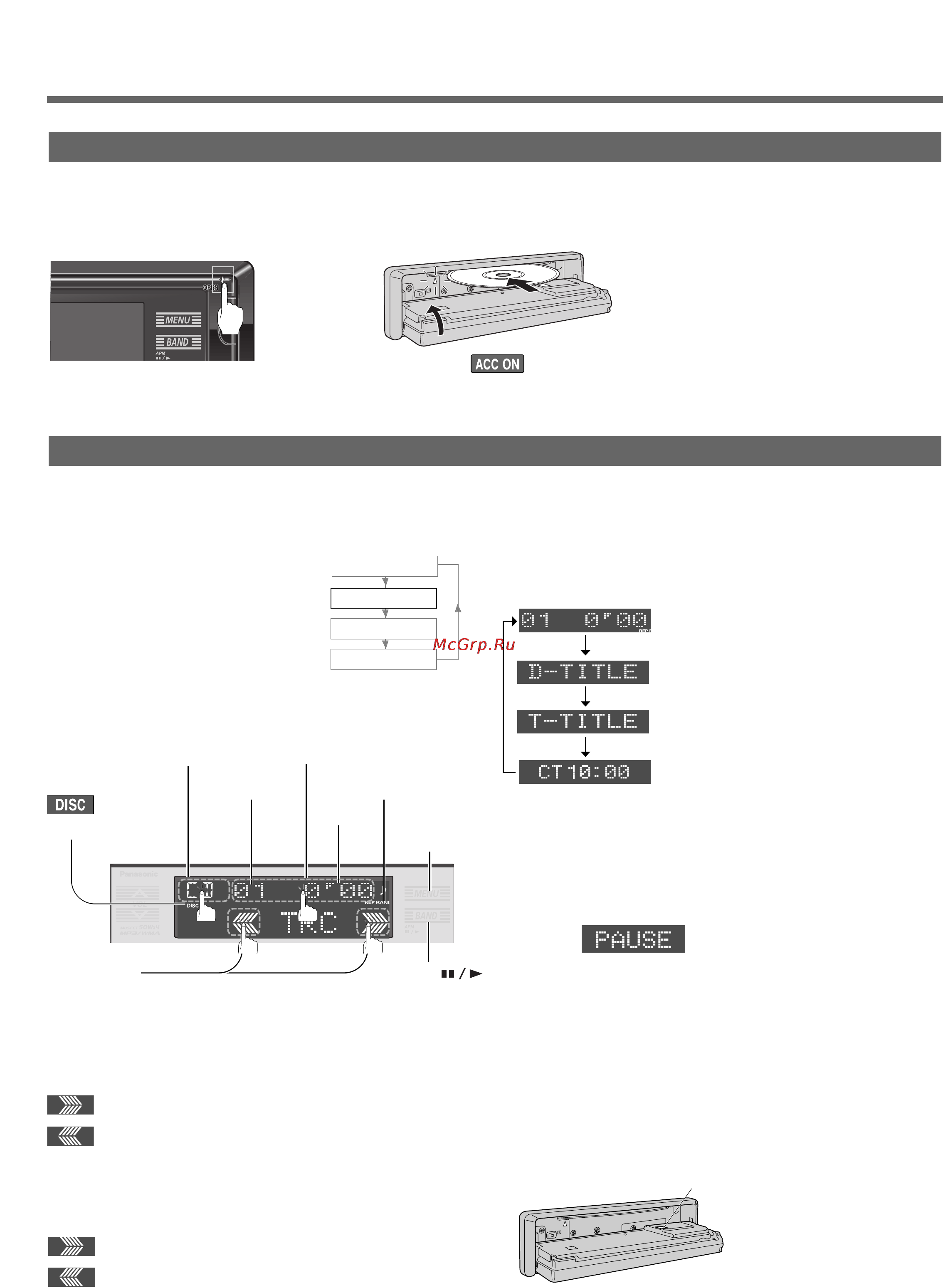 Panasonic CQ-HX1083N [18/40] О откройте переднюю панель установите диск