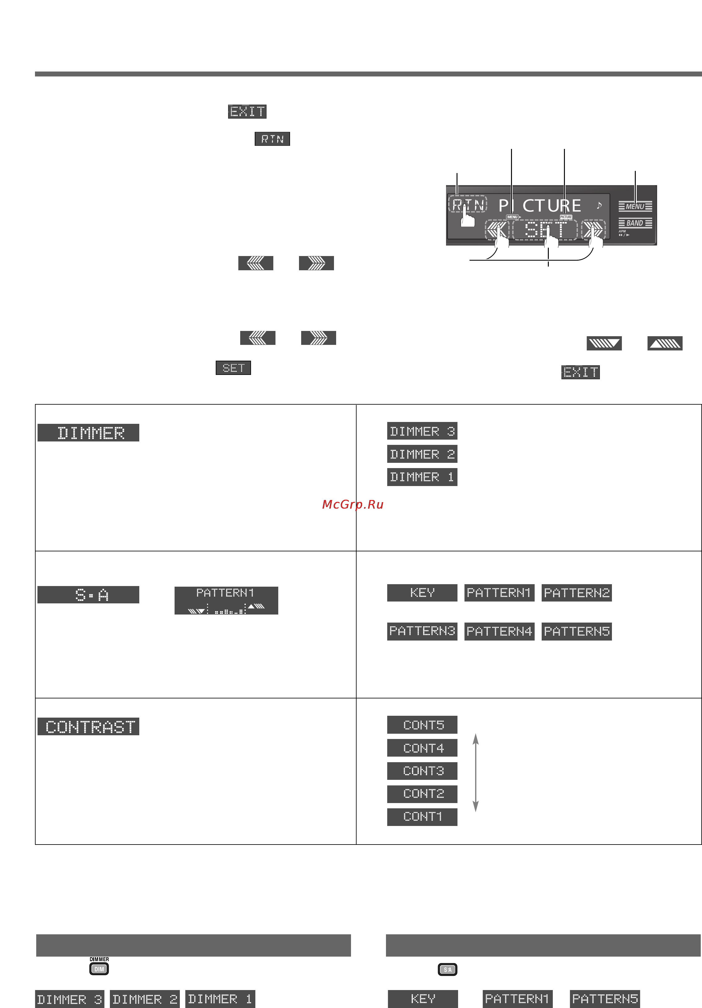 Panasonic CQ-HX1083N [30/40] Установка параметров дисплея меню picture