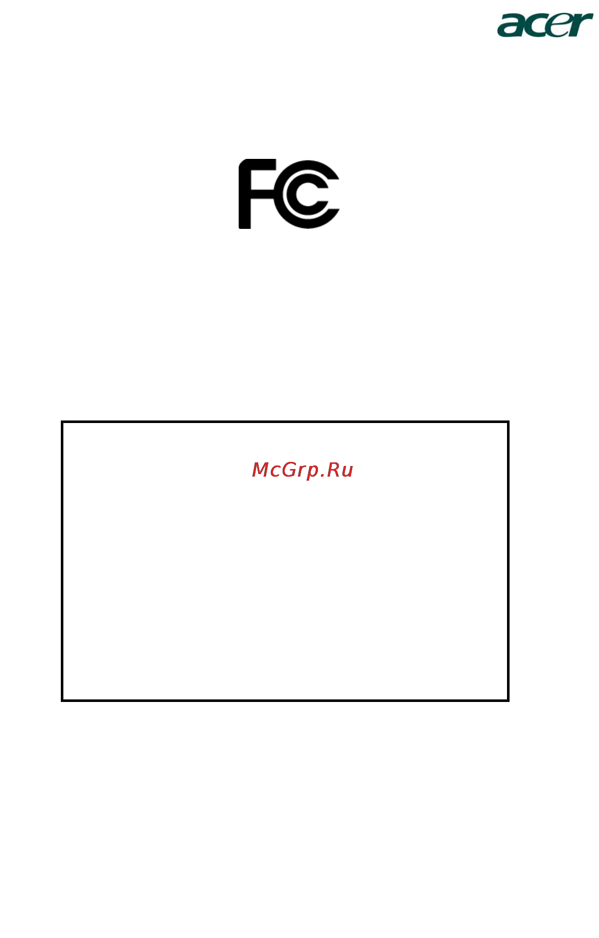 Acer H5360 [55/57] Federal communications commission declaration of conformity