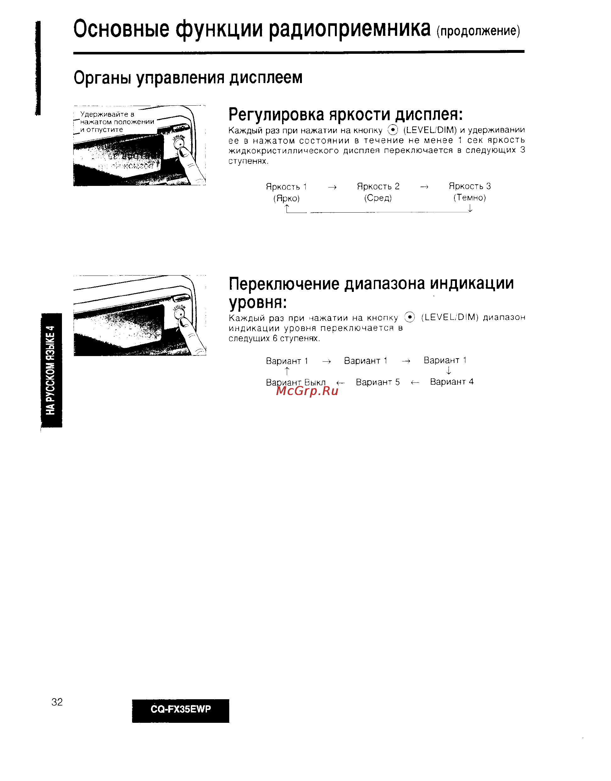 Panasonic CQ-FX35EWP [4/24] Основные функции радиоприемника