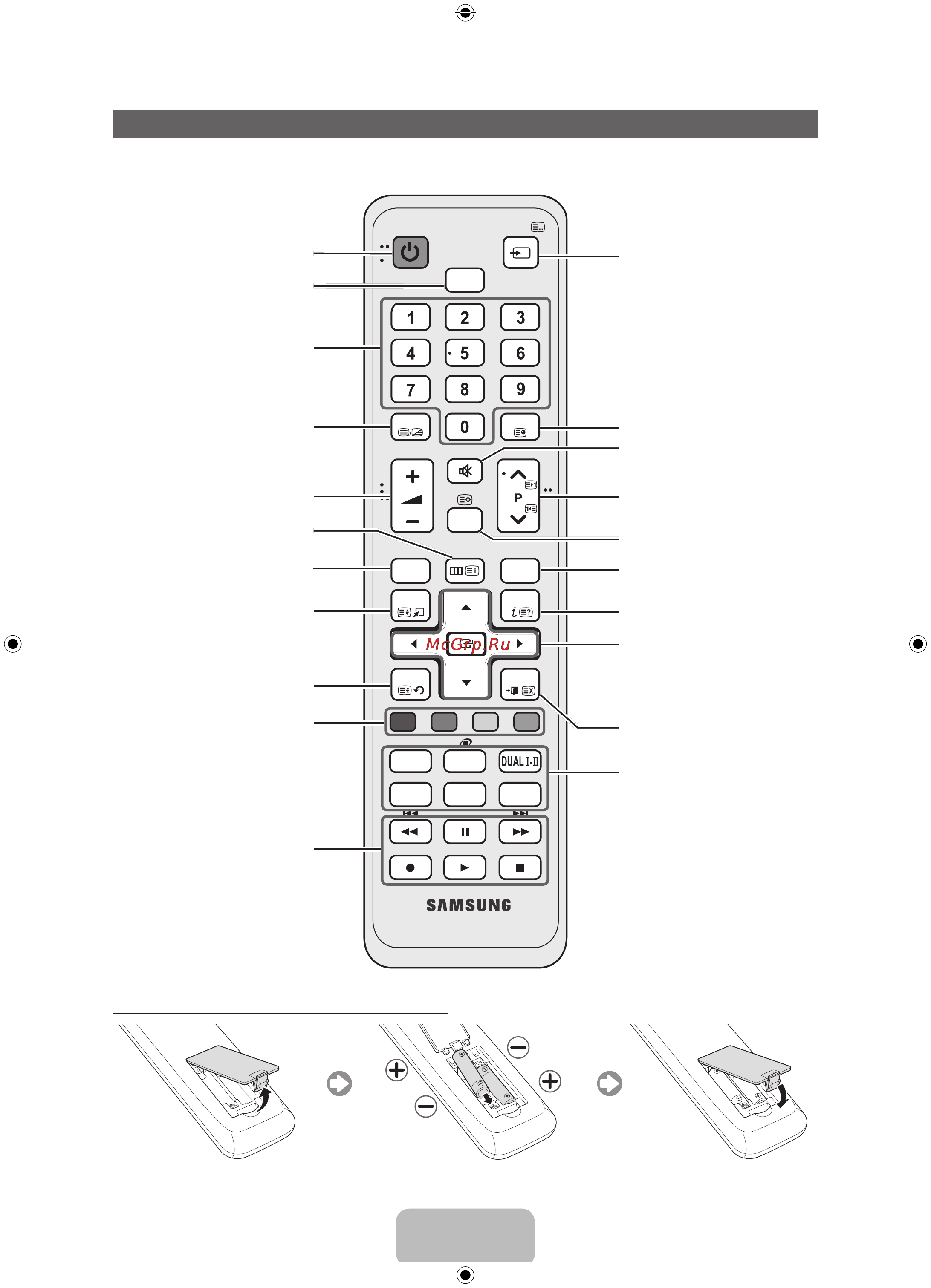 Samsung UE46D5500RW [65/80] Қашықтан басқару пульті