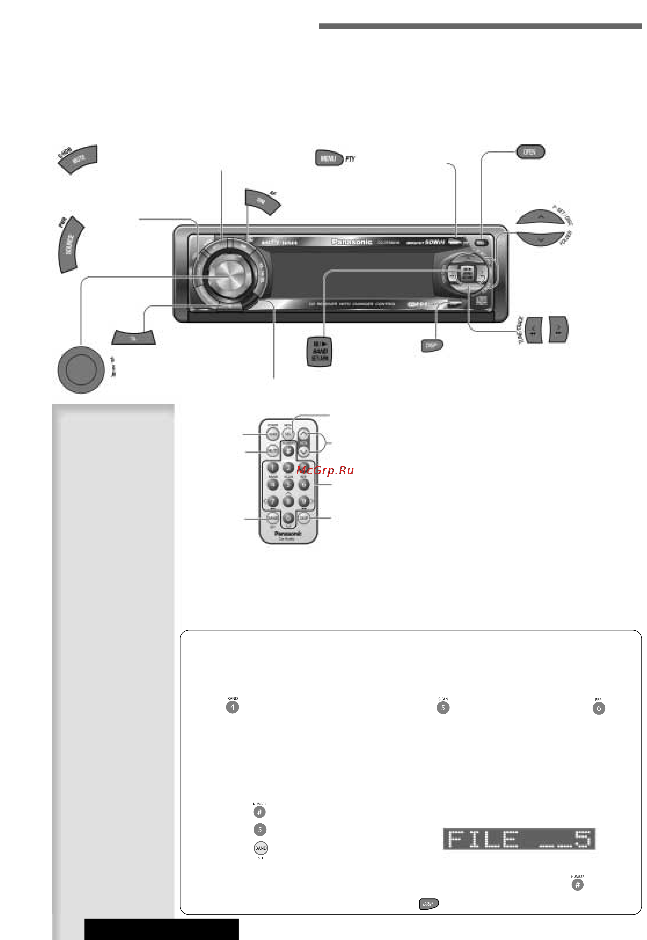 Panasonic CQ-DFX883N [5/34] Органы управления