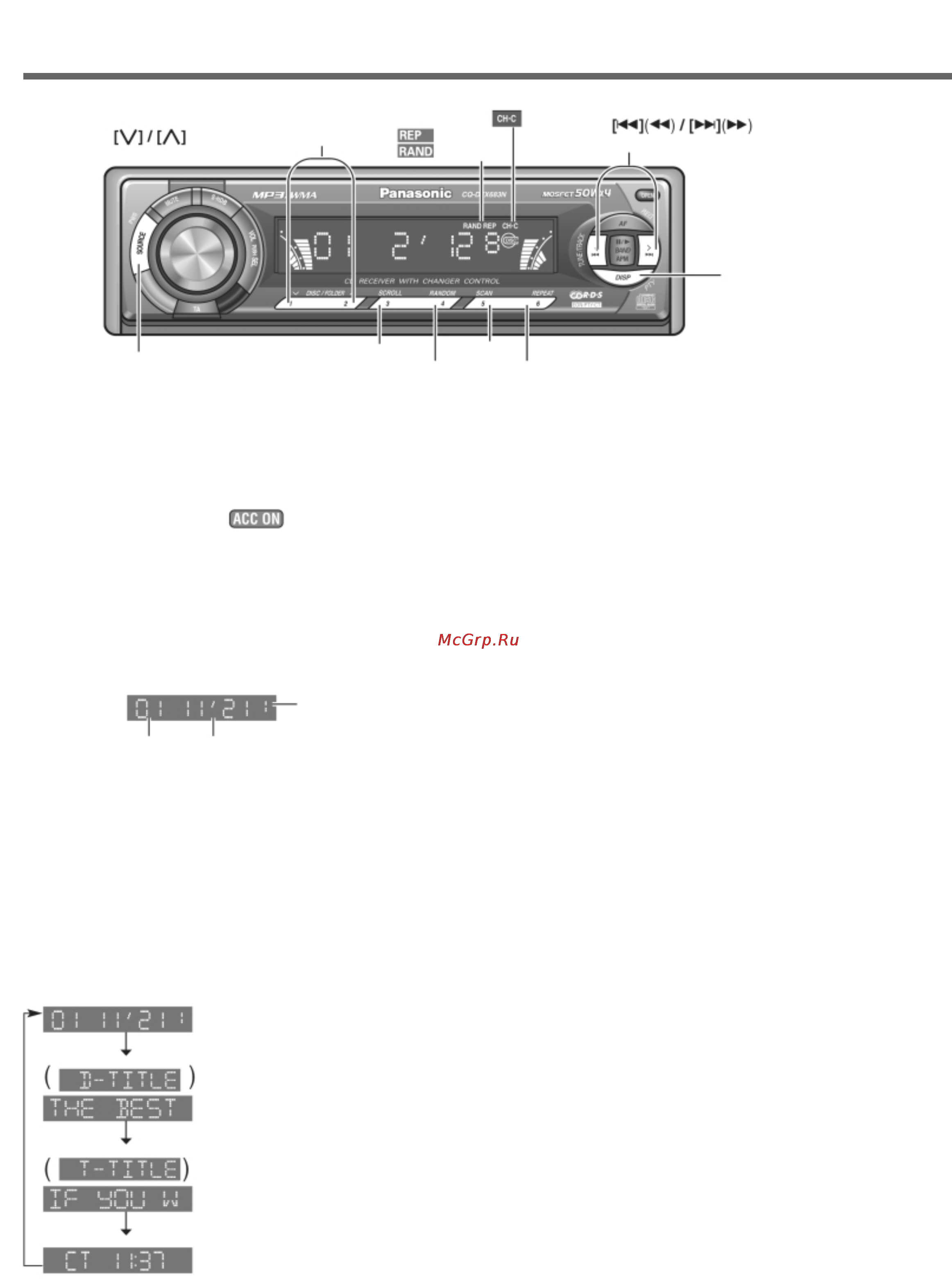 Panasonic CQ-DFX683N [21/38] Ункции управления cd чейнджером