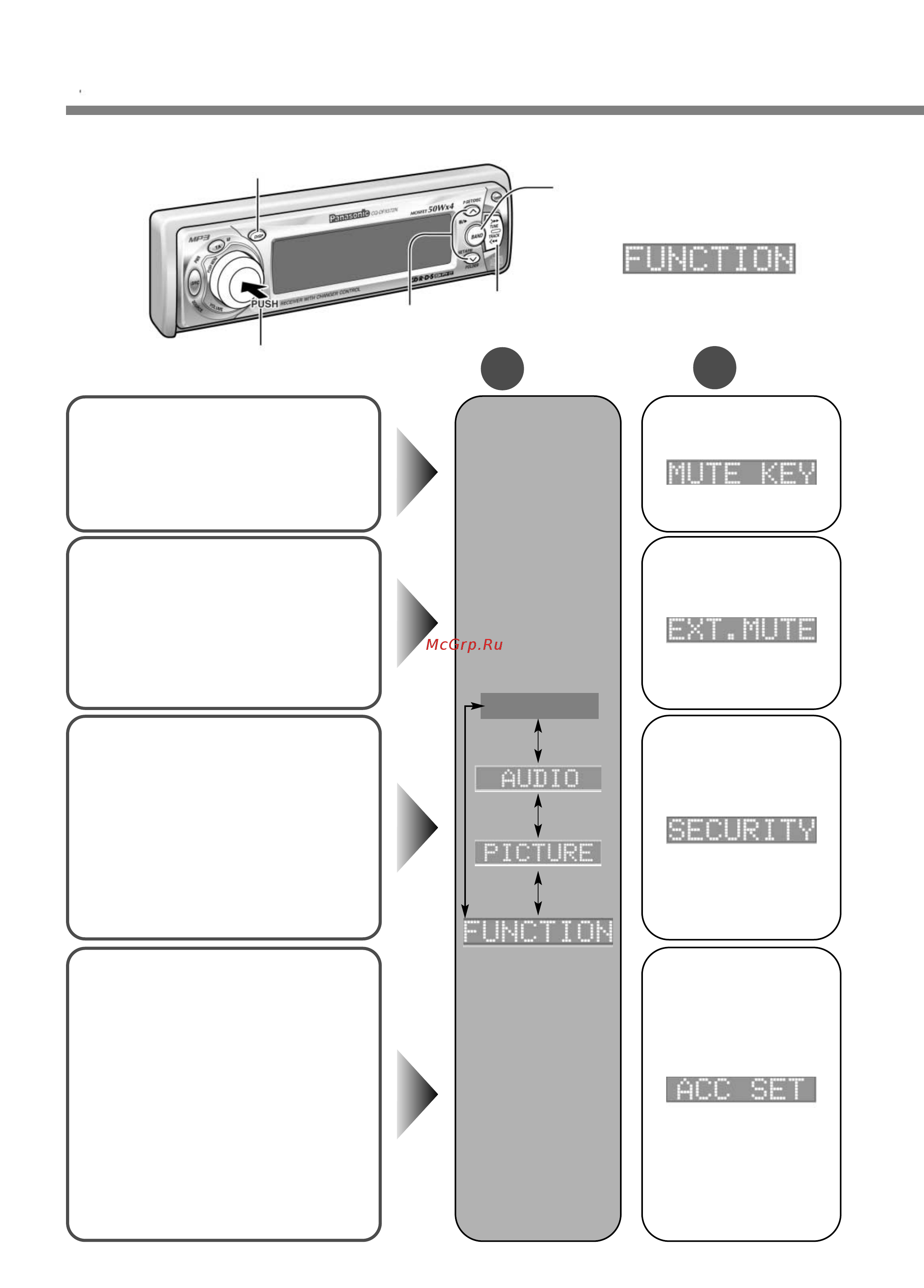 Panasonic CQ-DFX572N [28/46] Установка функциональных параметров