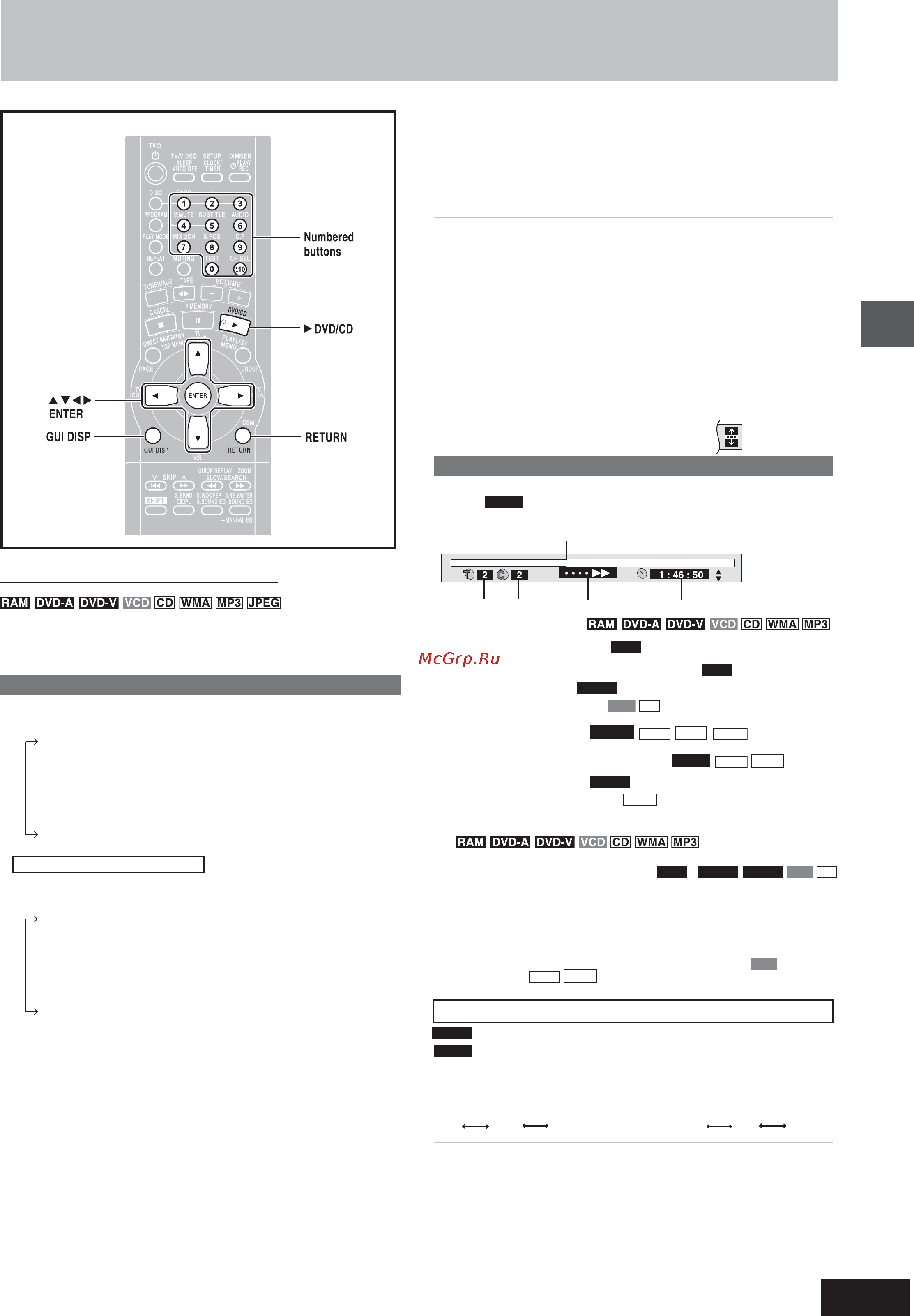 Panasonic SC-VK80D [23/45] Использование графического œ ª