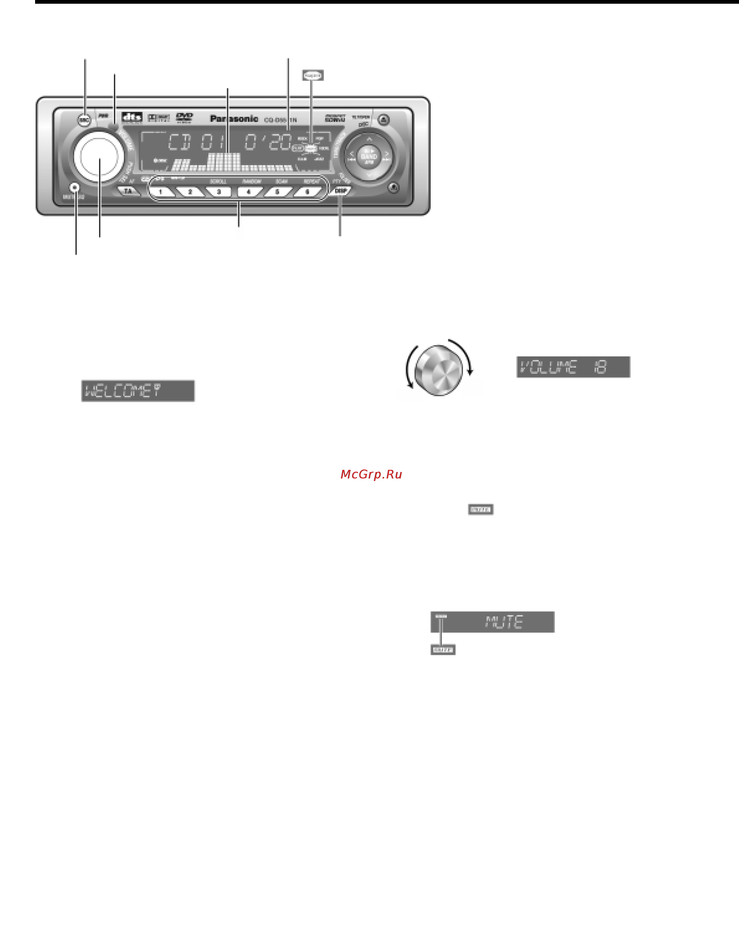 Panasonic CQ-D5501N [10/72] Громкость звука volume